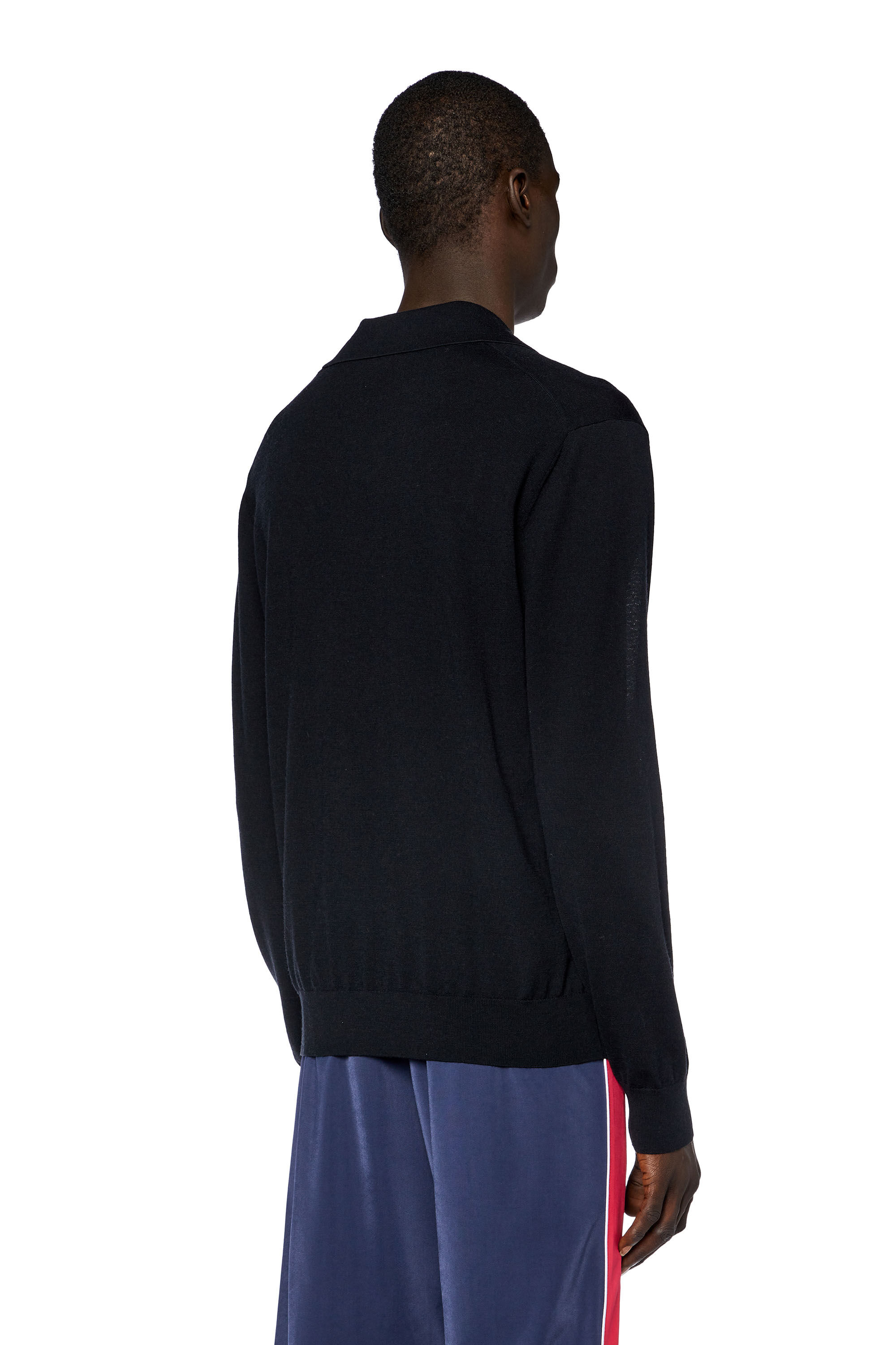 Diesel - K-GLARE, Maglia in lana con colletto polo Uomo in Nero - 4