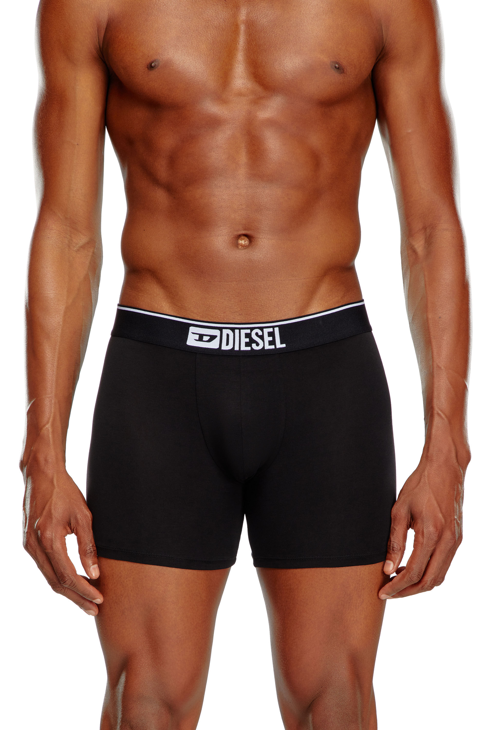 Diesel - UMBX-SEBASTIANTHREEPAC, Set di tre boxer lunghi tinta unita Uomo in Nero - 3