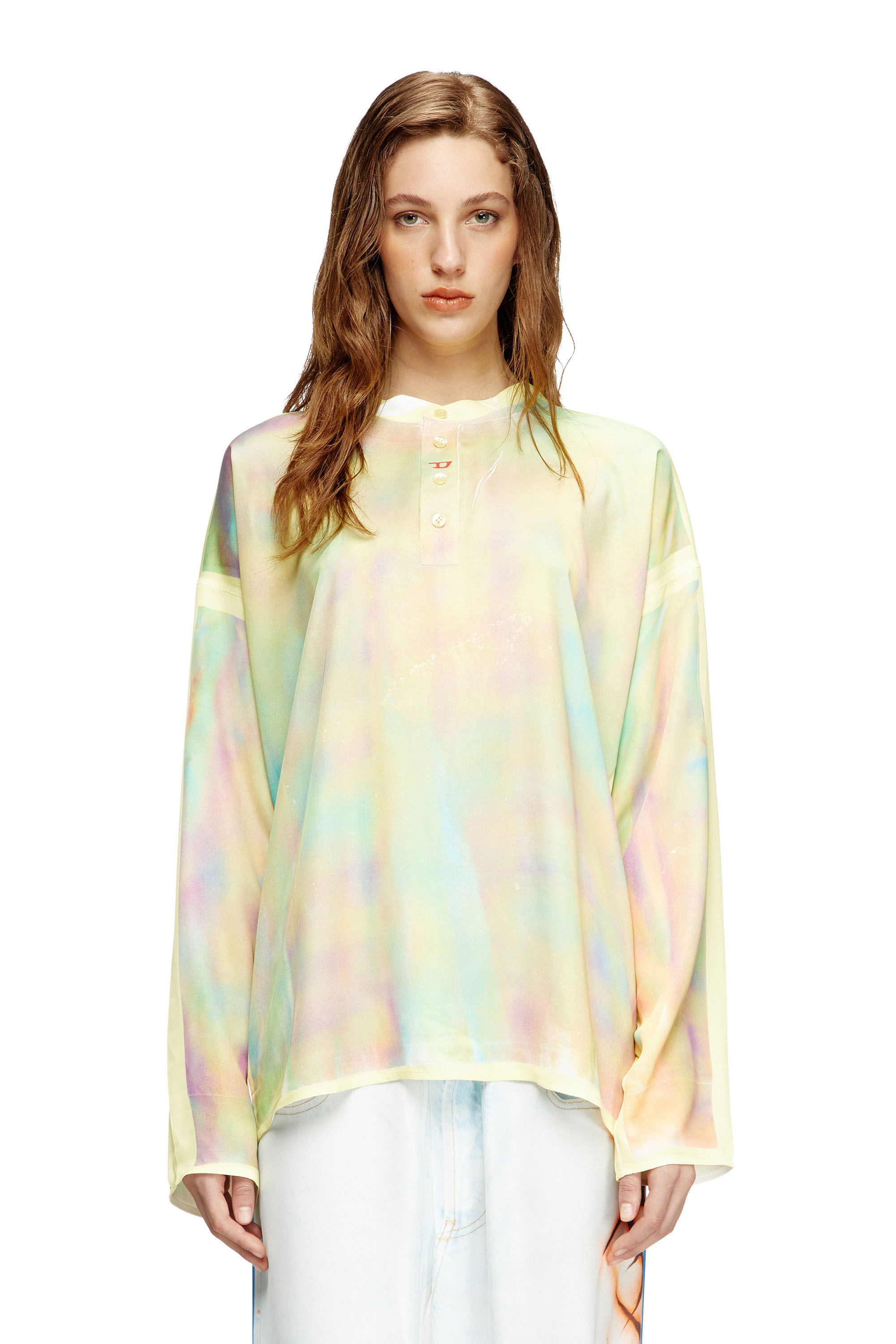 Diesel - T-OLAVI-A-SER-GRAFFITI-CHI, Top con stampa graffiti Unisex in Giallo - 5