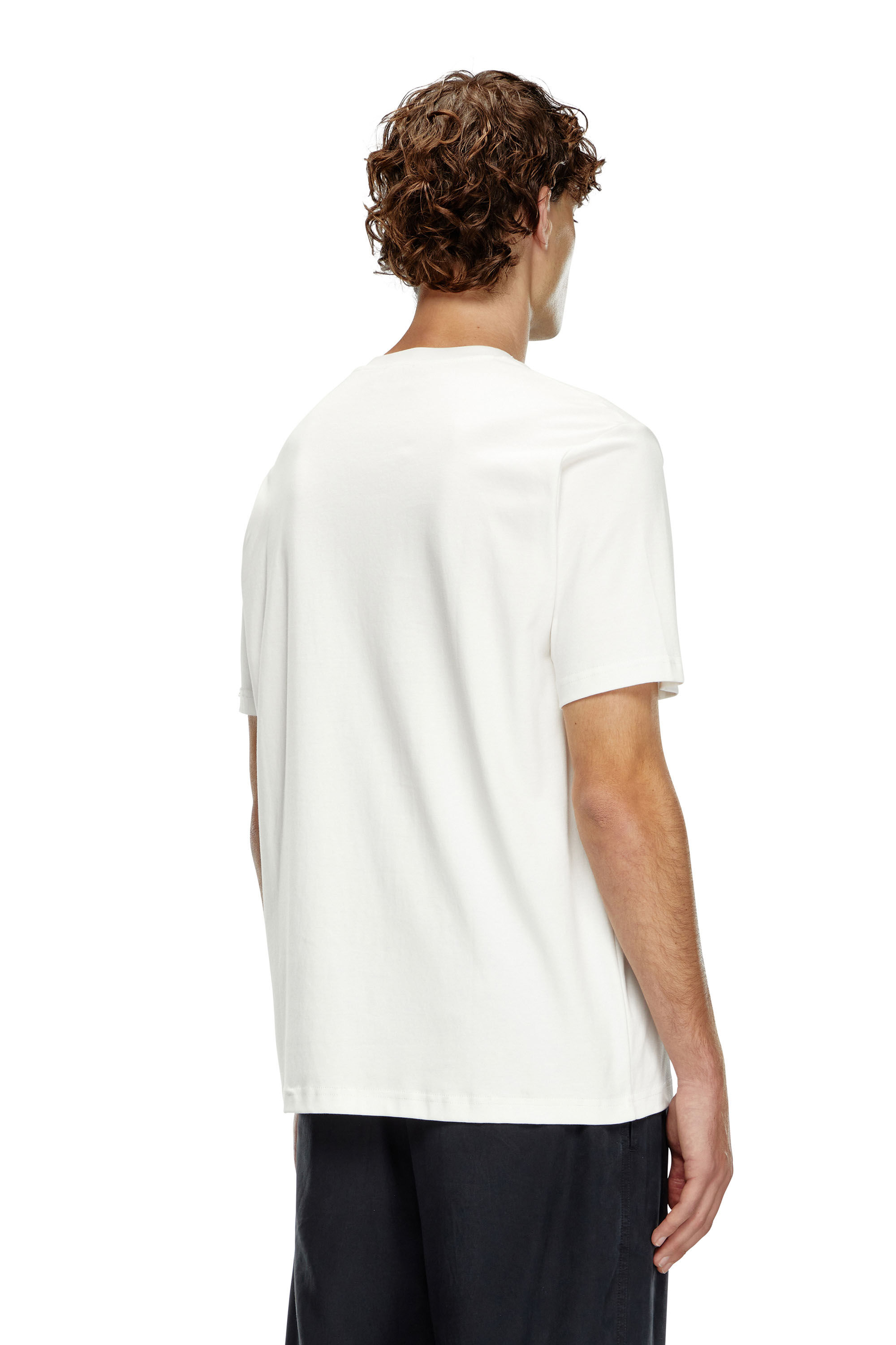 Diesel - T-JUST-DOVAL-PJ, T-shirt con patch oval D Uomo in Bianco - 4