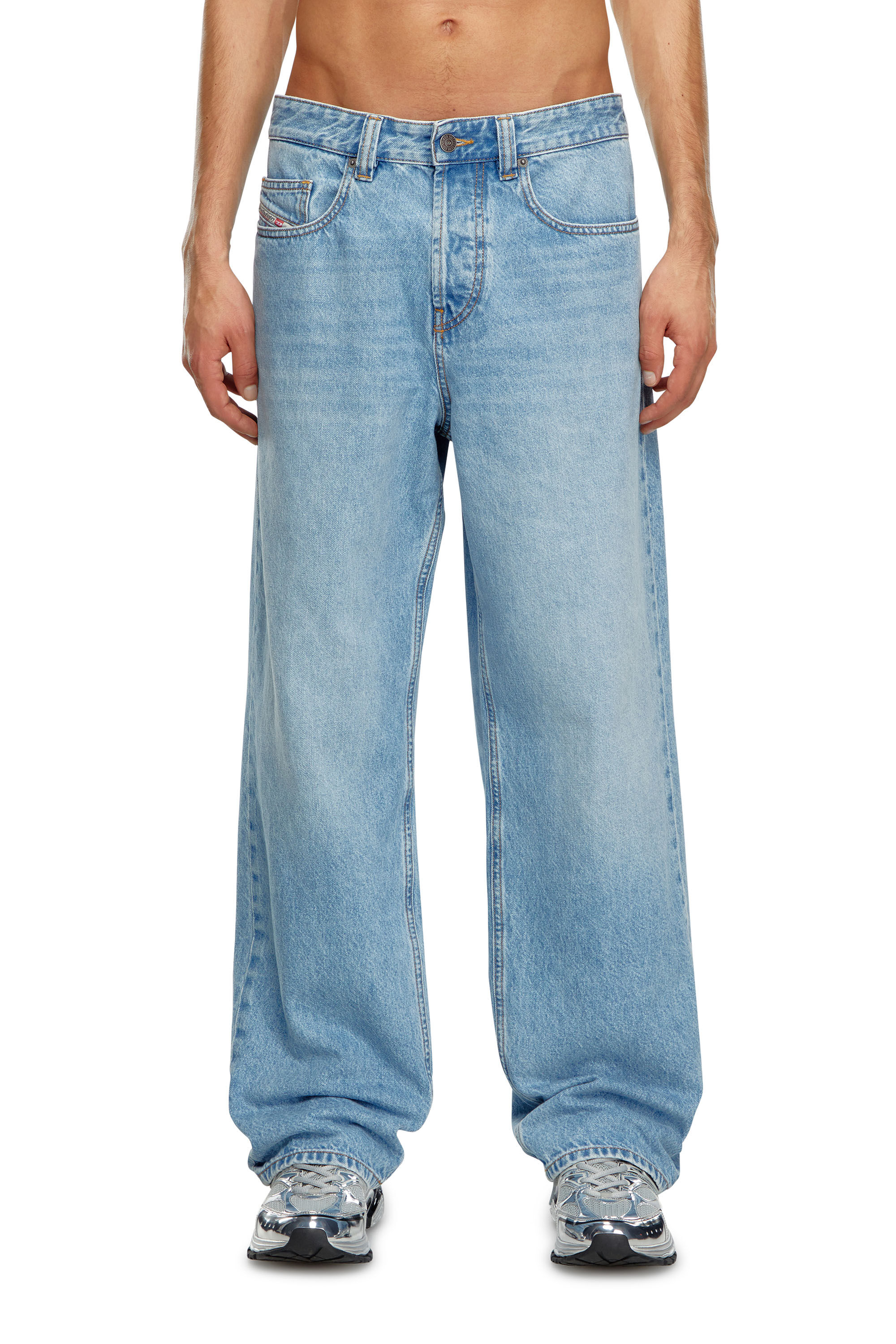 Diesel - Relaxed Jeans 2001 D-Macro 09I29 Uomo, Blu Chiaro - Image 3