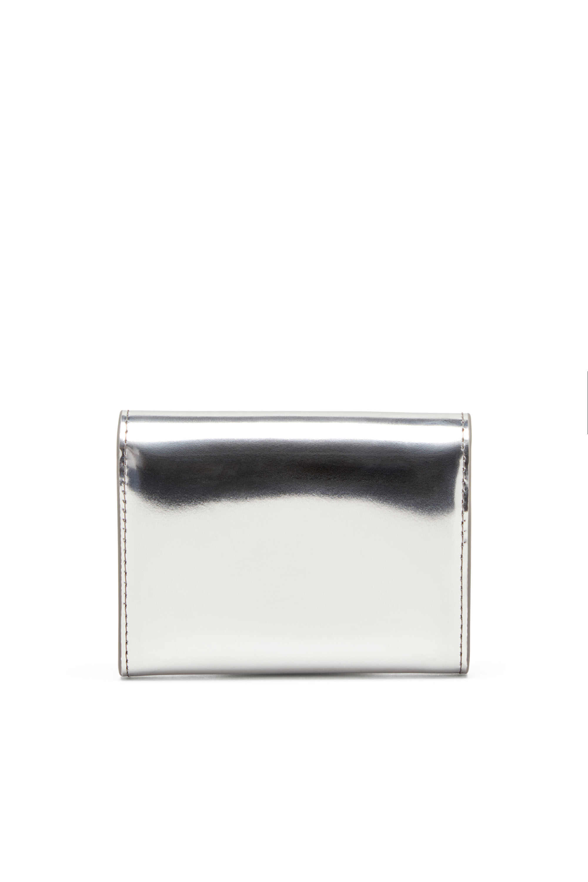 Diesel - 1DR CARD HOLDER BI-FOLD ZIP III, Portacarte a libro in pelle specchiata Donna in Argento - 2