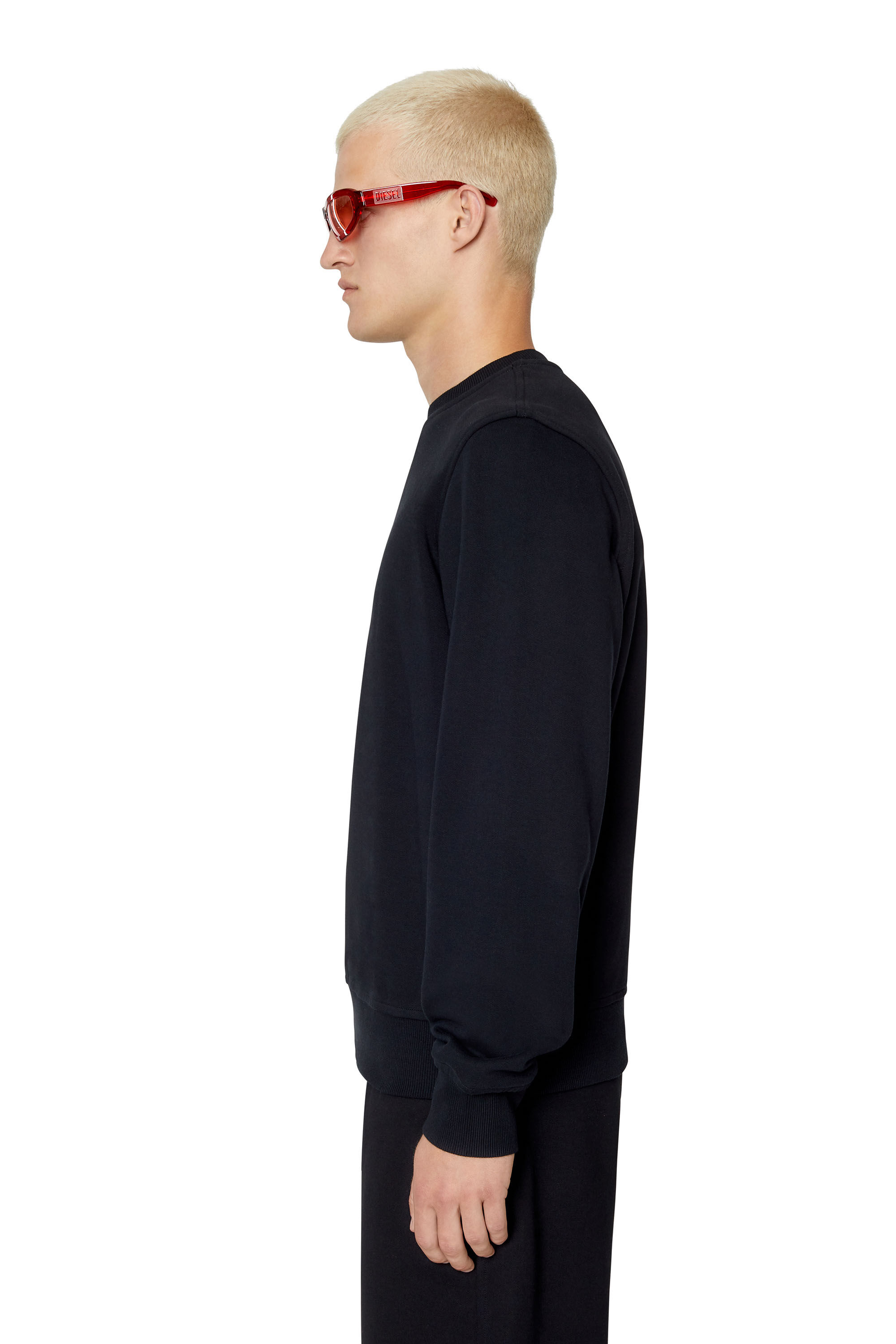 Diesel - S-GINN-D, Felpa con mini logo D applicato Unisex in Nero - 5
