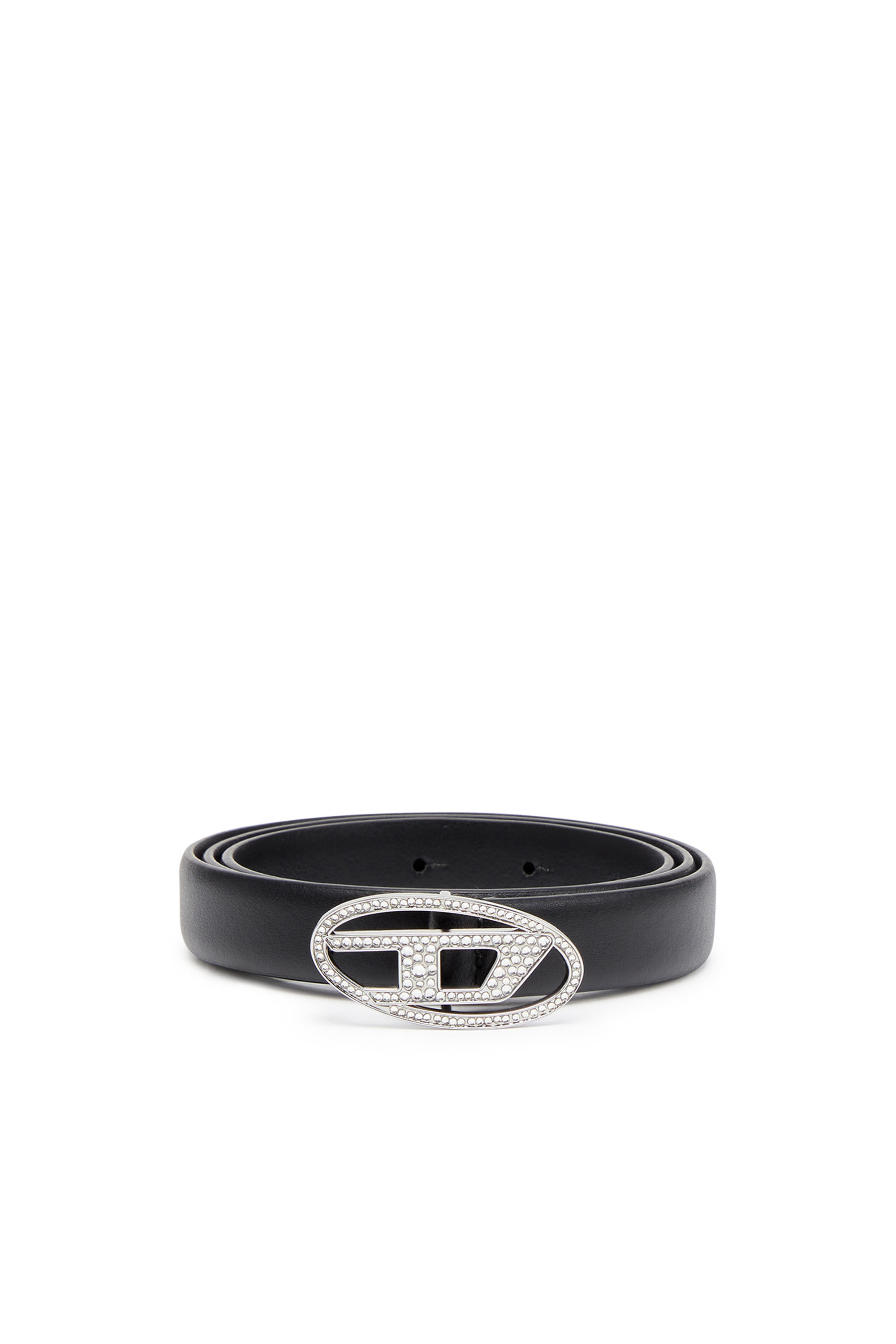 Diesel - B-1DR STRASS 20, Cintura sottile con fibbia gioiello Donna in Nero - 1