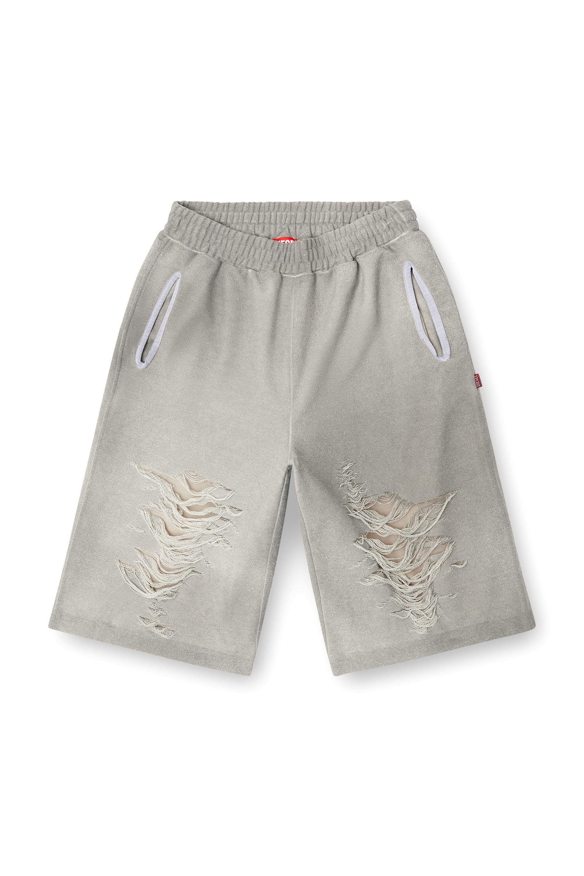 Diesel - P-PERC-SHORT, Short con ginocchia distressed Uomo in Grigio - 2