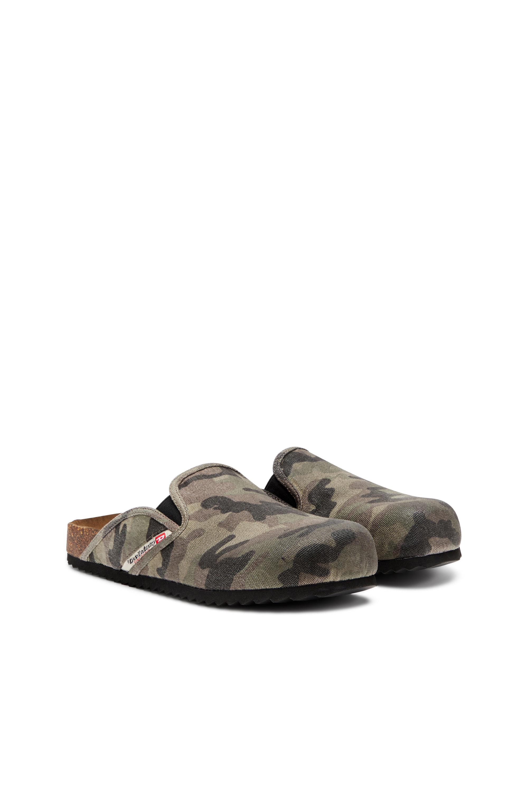 Diesel - D-WOODSTOCK SLIP-ON, D-Woodstock-Mule in canvas camouflage Uomo in Verde - 2