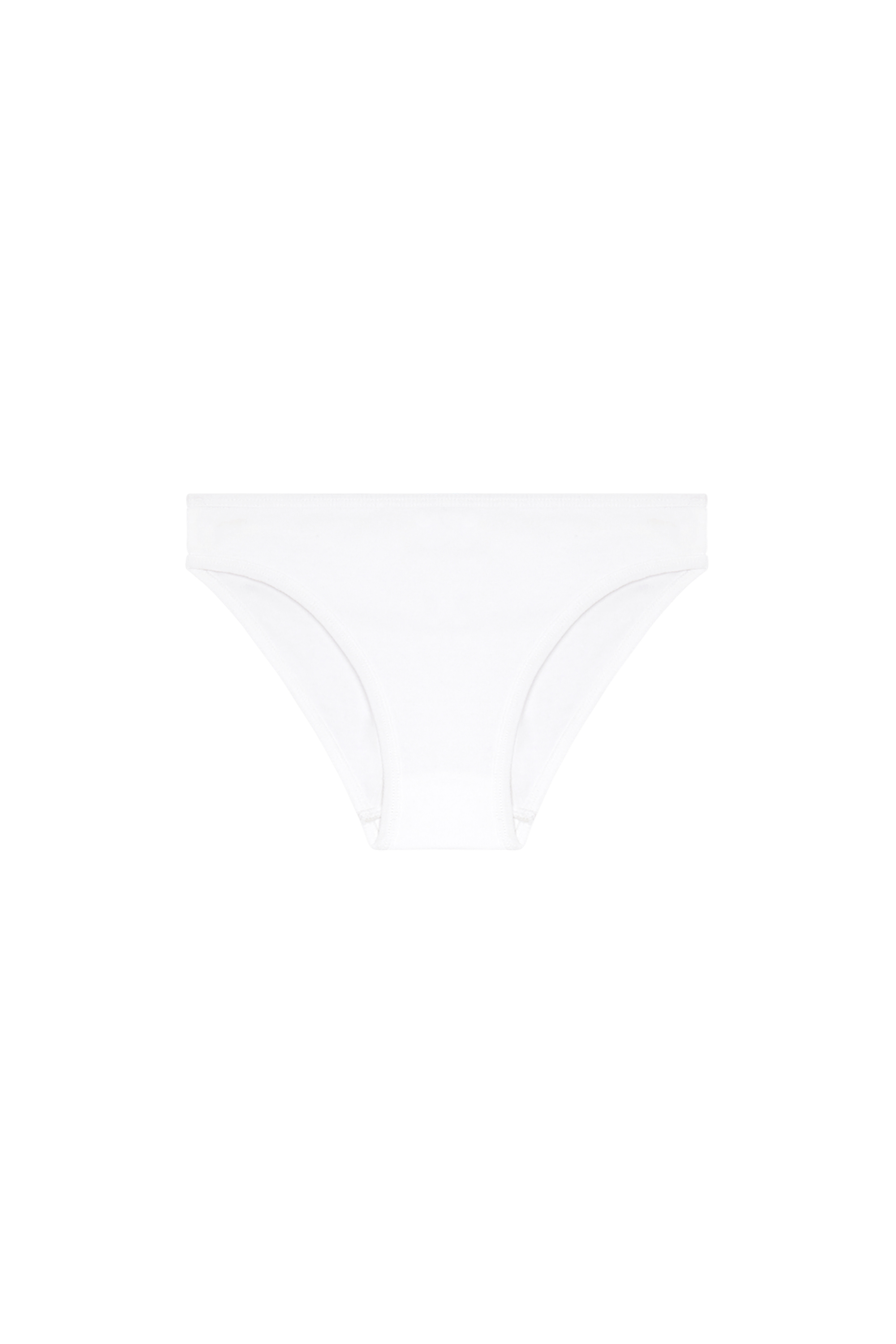 Diesel - UFPN-D-OVAL-HIGH-WAISTED-BRIEF, Slip a coste con placca Oval D Donna in Bianco - 4