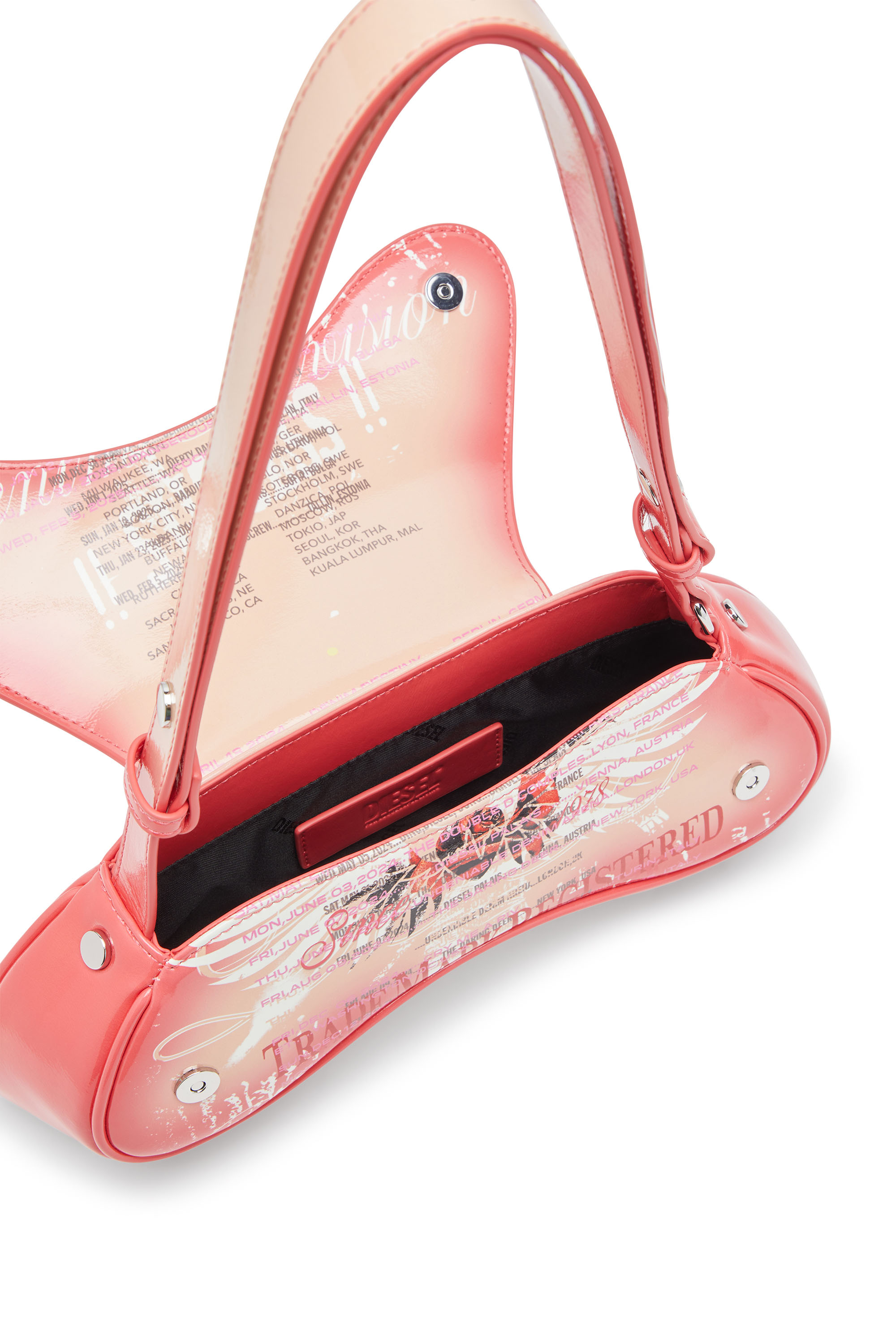 Diesel - PLAY CROSSBODY, Play-Borsa in PU stampato lucido Donna in Rosa - 4