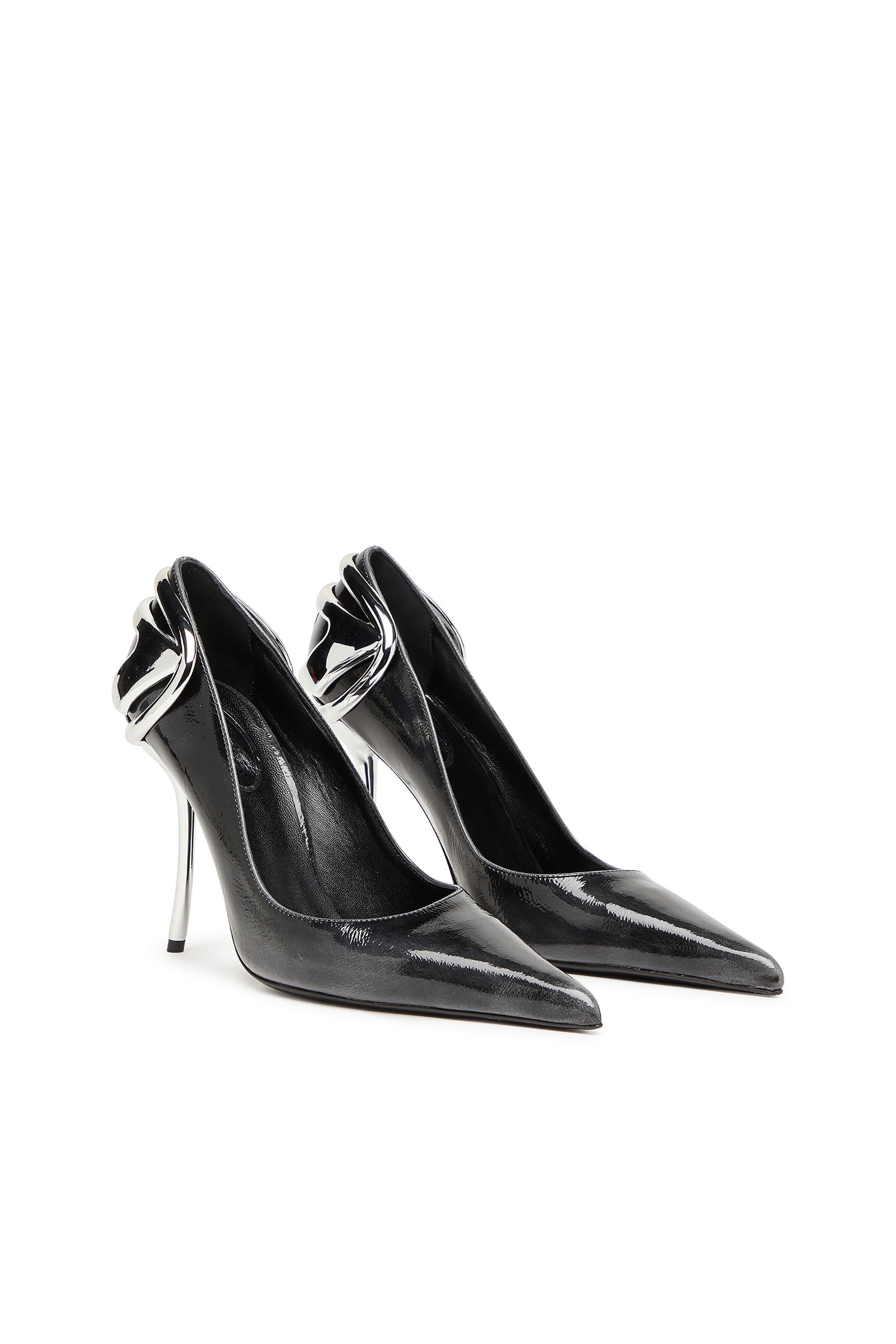 Diesel - D-TEN&HALF P, D-Ten&Half-Pump in pelle pull-up effetto vernice Donna in Nero - 2