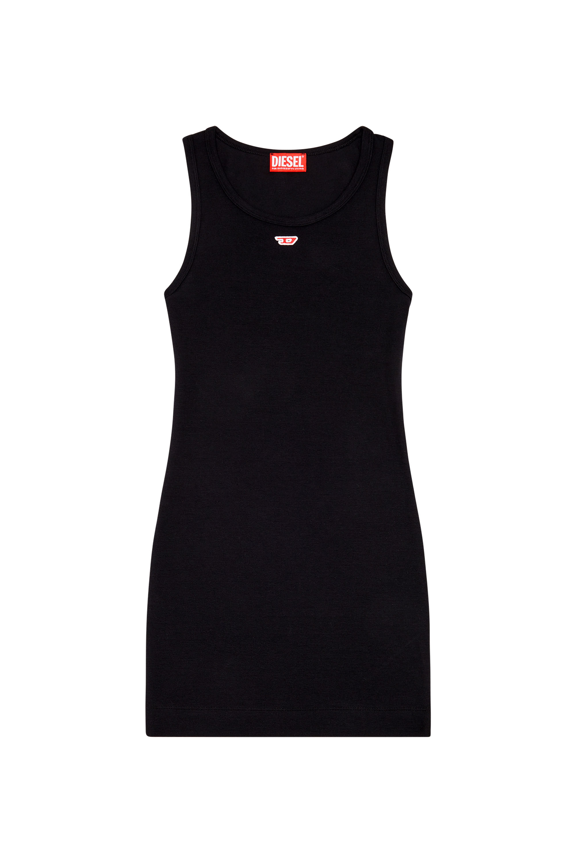 Diesel - D-TANK-D, Miniabito a canotta con logo D Donna in Nero - 2