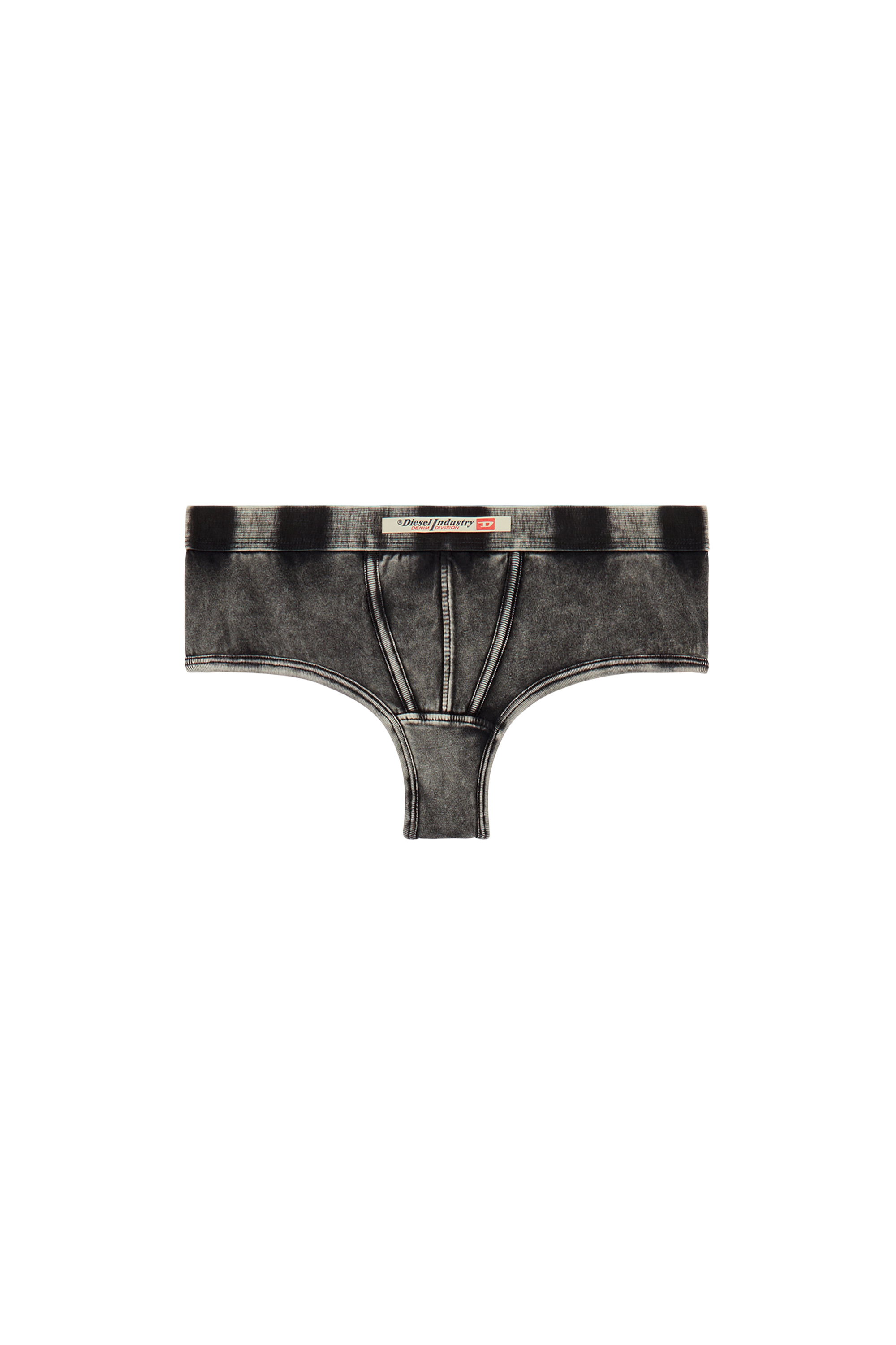 Diesel - UFPN-CLODIA, Slip in jersey effetto denim Donna in Nero - 4