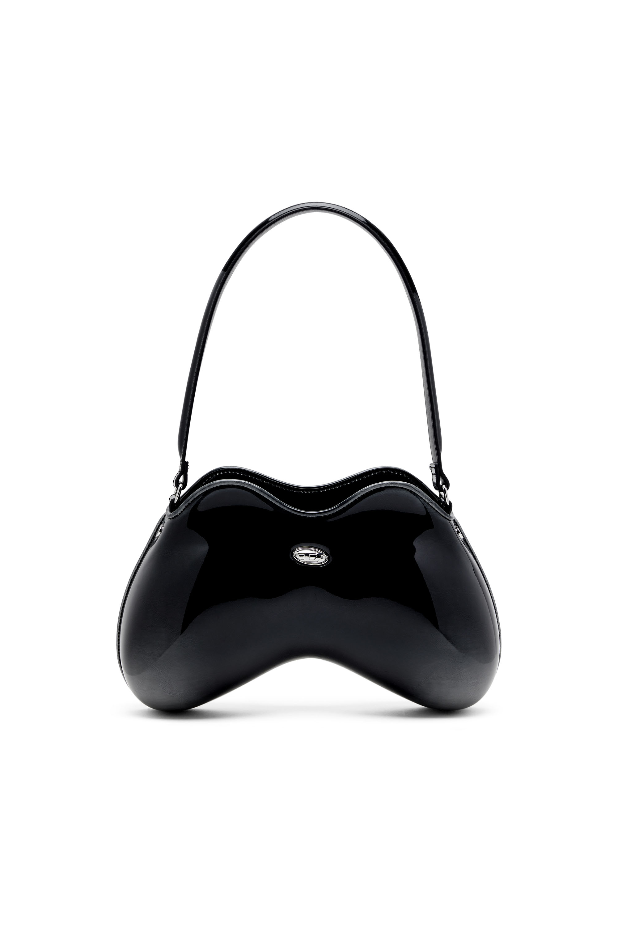 Diesel - DOUBLE-D SHOULDER, Borsa a spalla in PU lucido dégradé Donna in Nero - 1