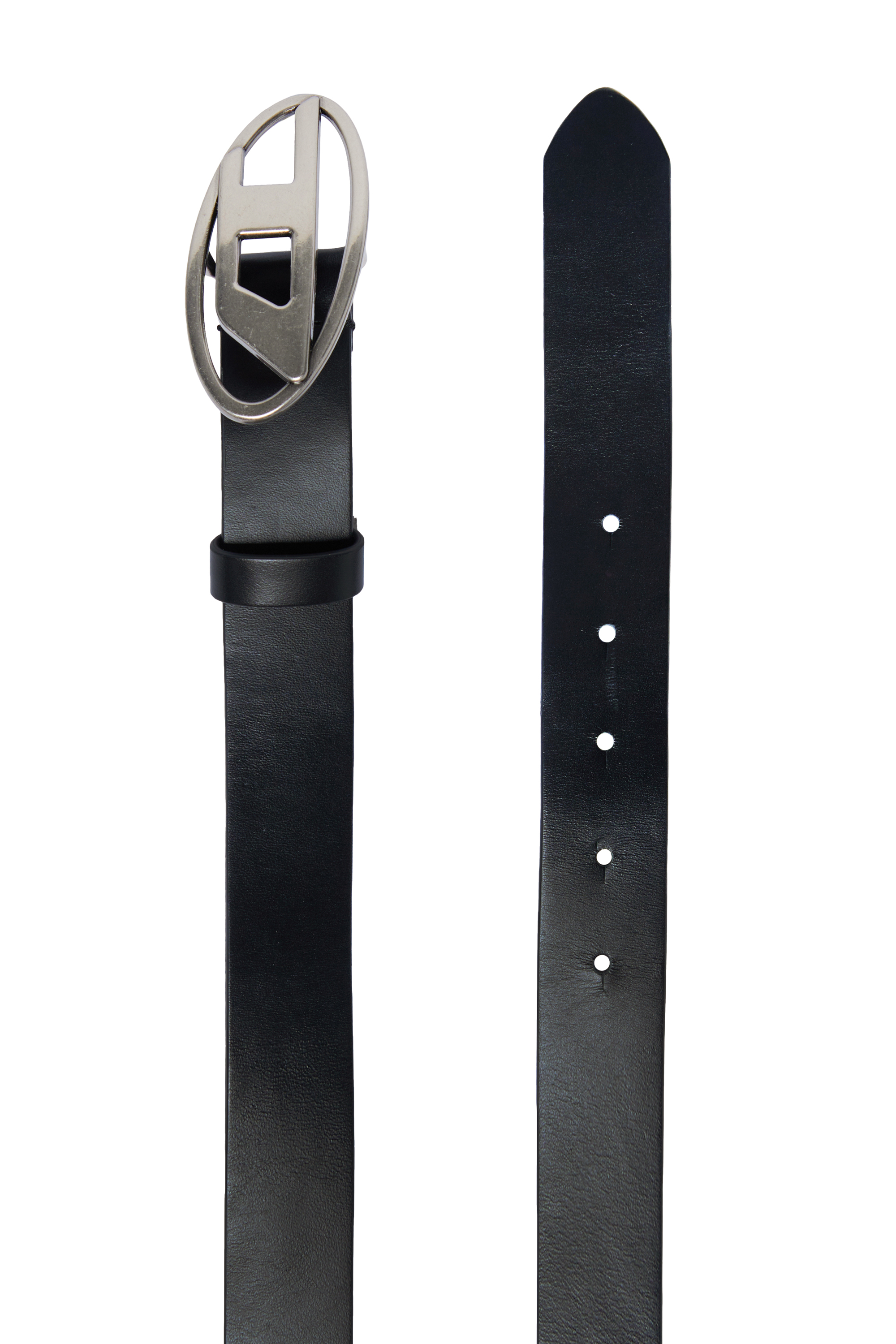 Diesel - B1DR, Cintura in pelle con fibbia D ovale Unisex in Nero - 2