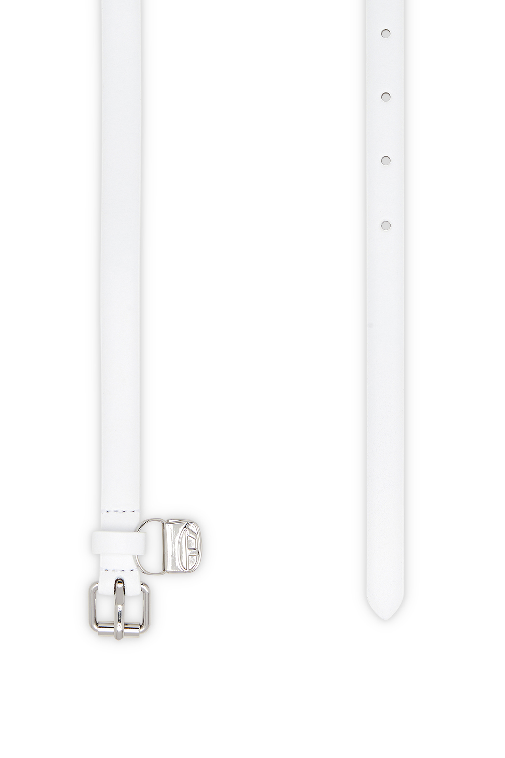 Diesel - B-CHARM HIP, Cintura 1.4 cm sottile in pelle con charm 1DR Donna in Bianco - 2