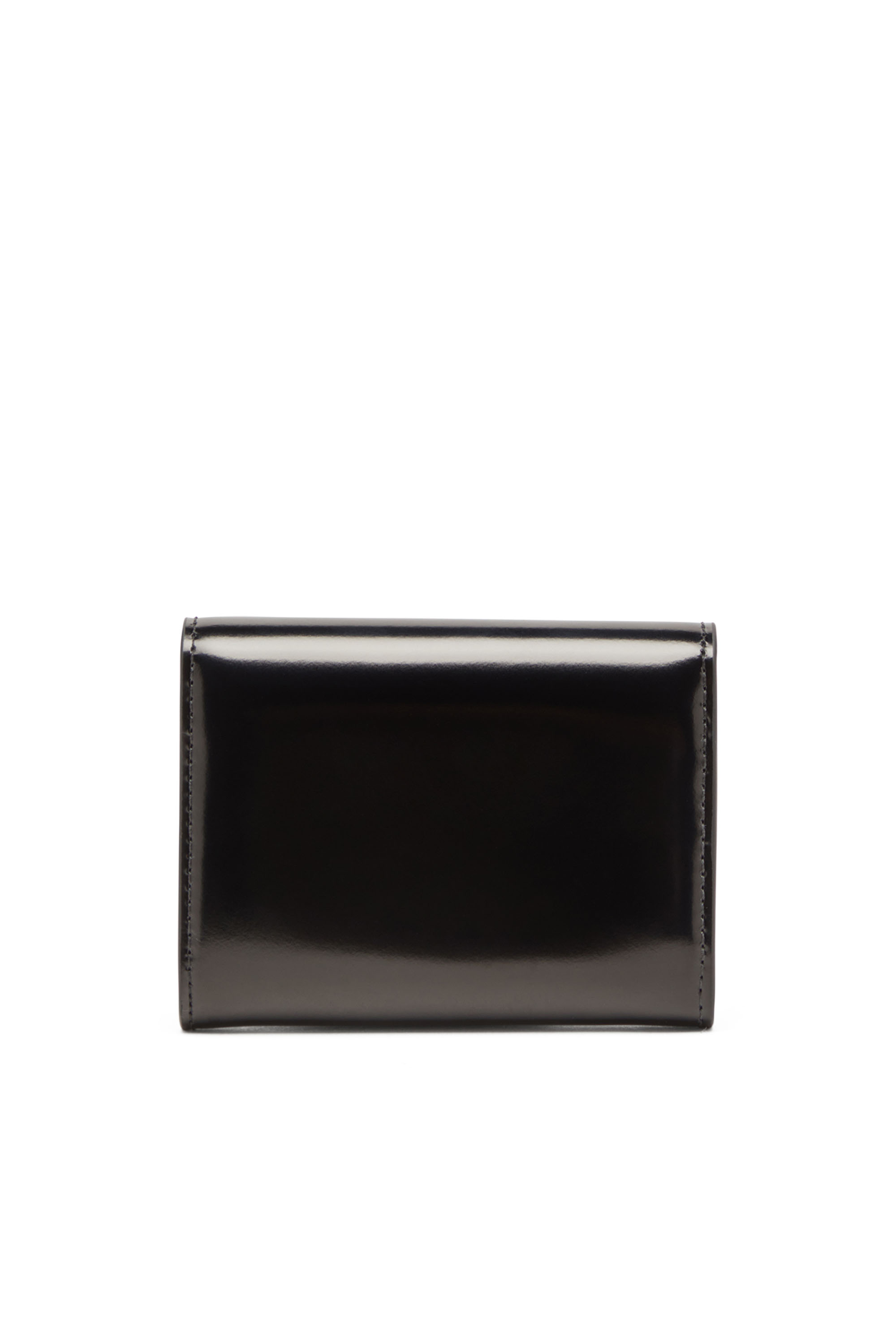 Diesel - 1DR CARD HOLDER BI-FOLD ZIP III, Portacarte a libro in pelle specchiata Donna in Nero - 2