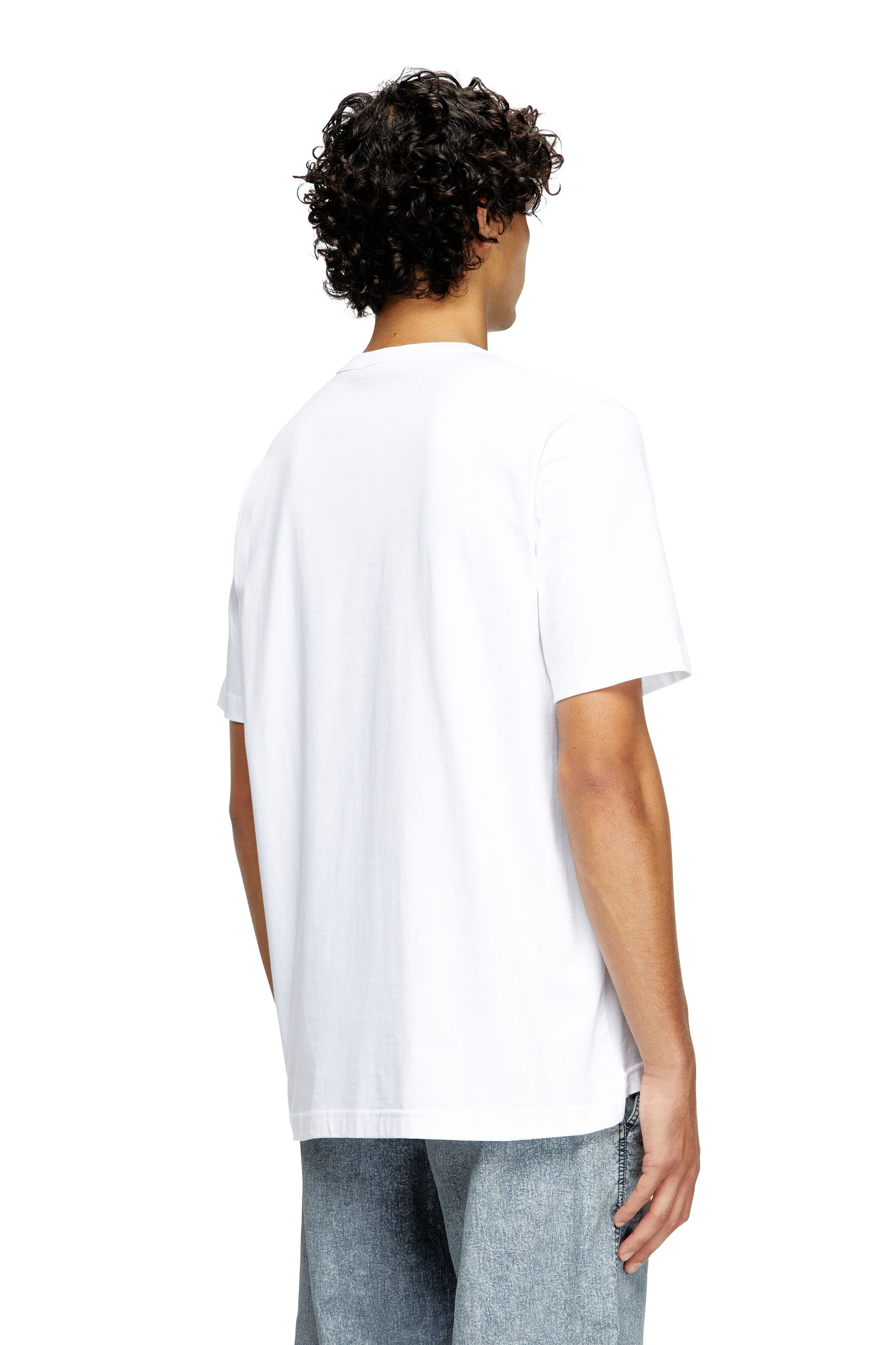 Diesel - T-JUST-OD, T-shirt con logo stampato a iniezione Uomo in Bianco - 4