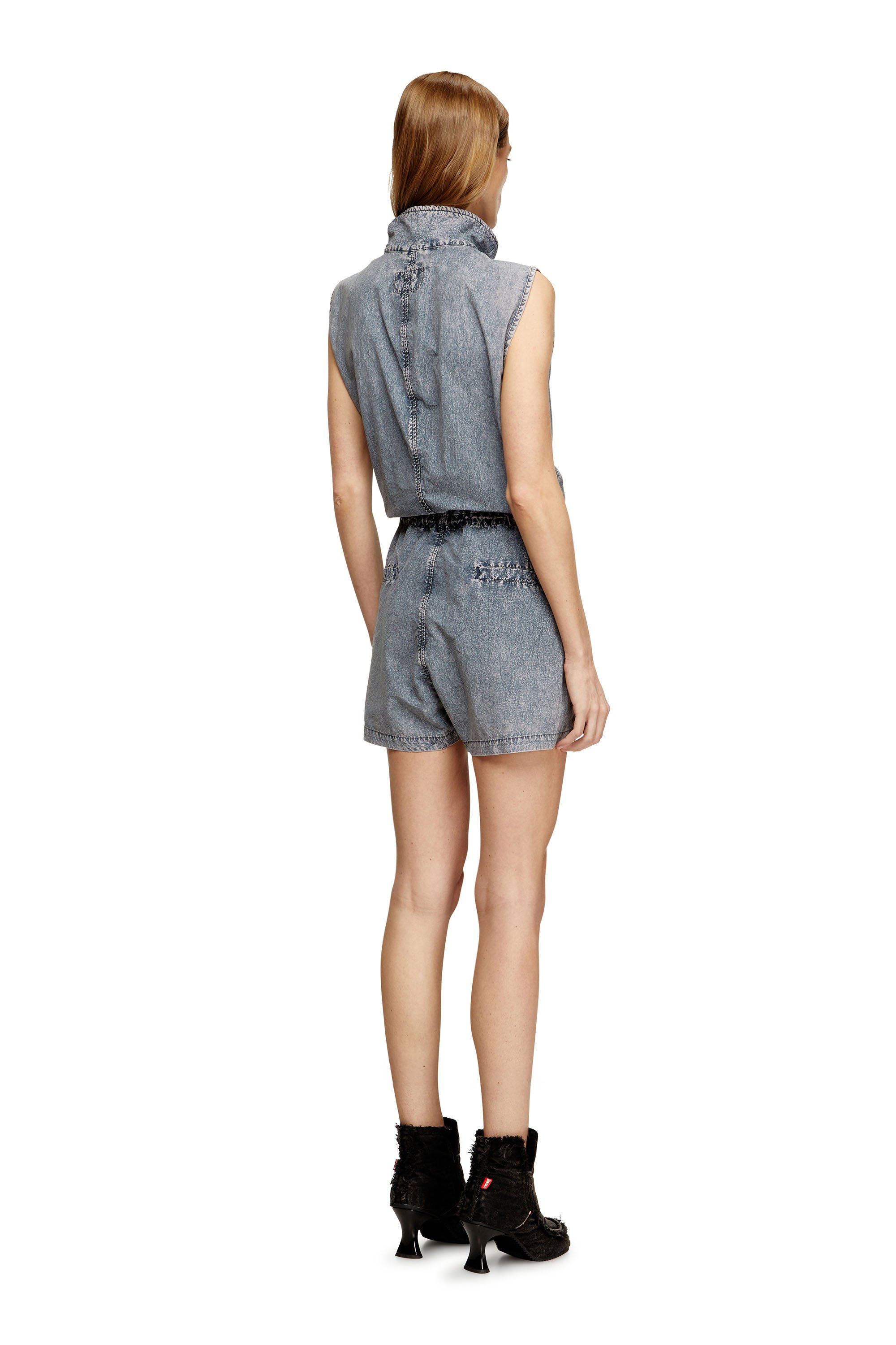 Diesel - J-ANNET, Playsuit in nylon trattato Donna in Blu - 3