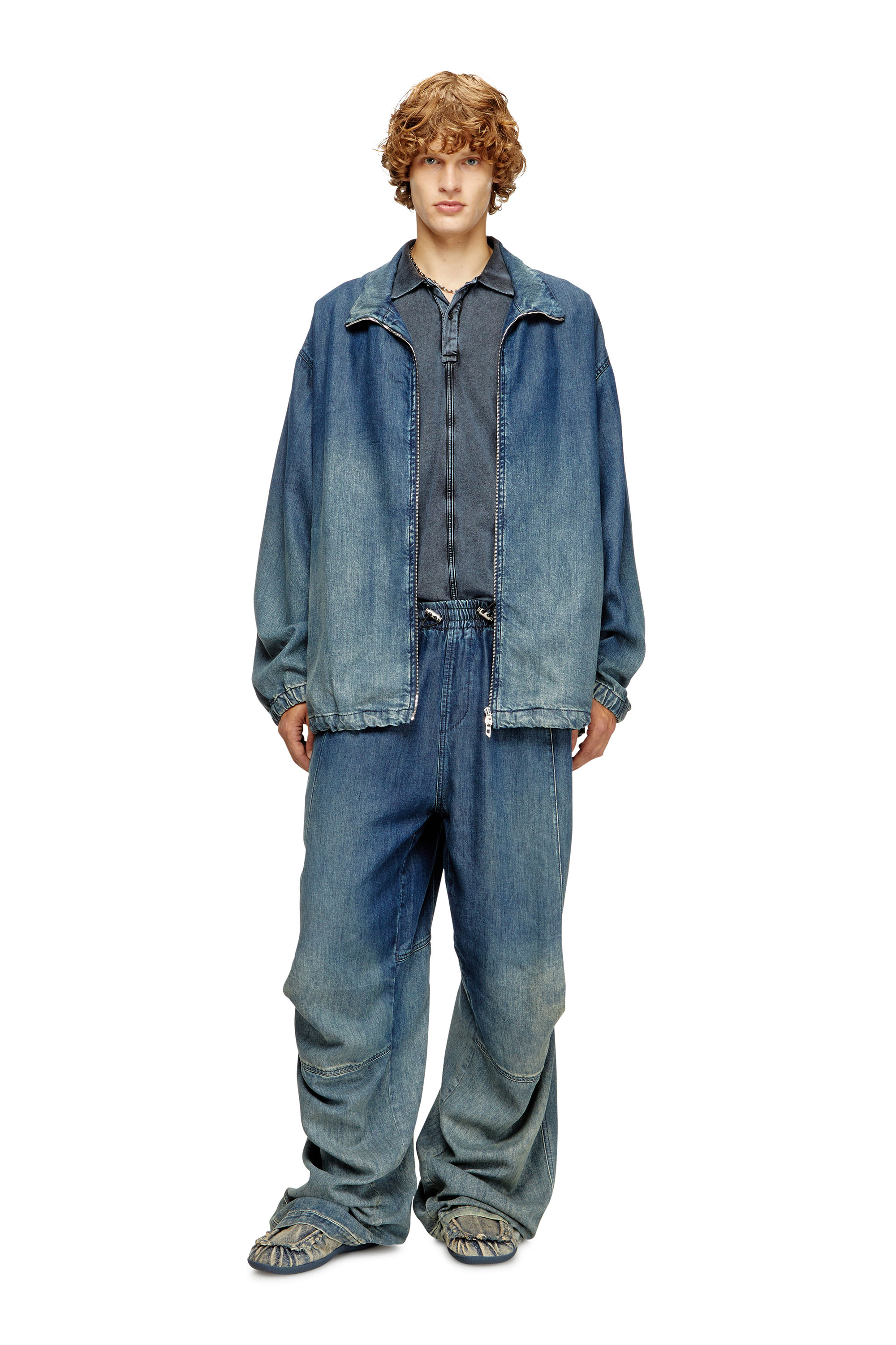 Diesel - D-KRAP-S6, Giacca con zip in denim fluido Uomo in Blu - 2