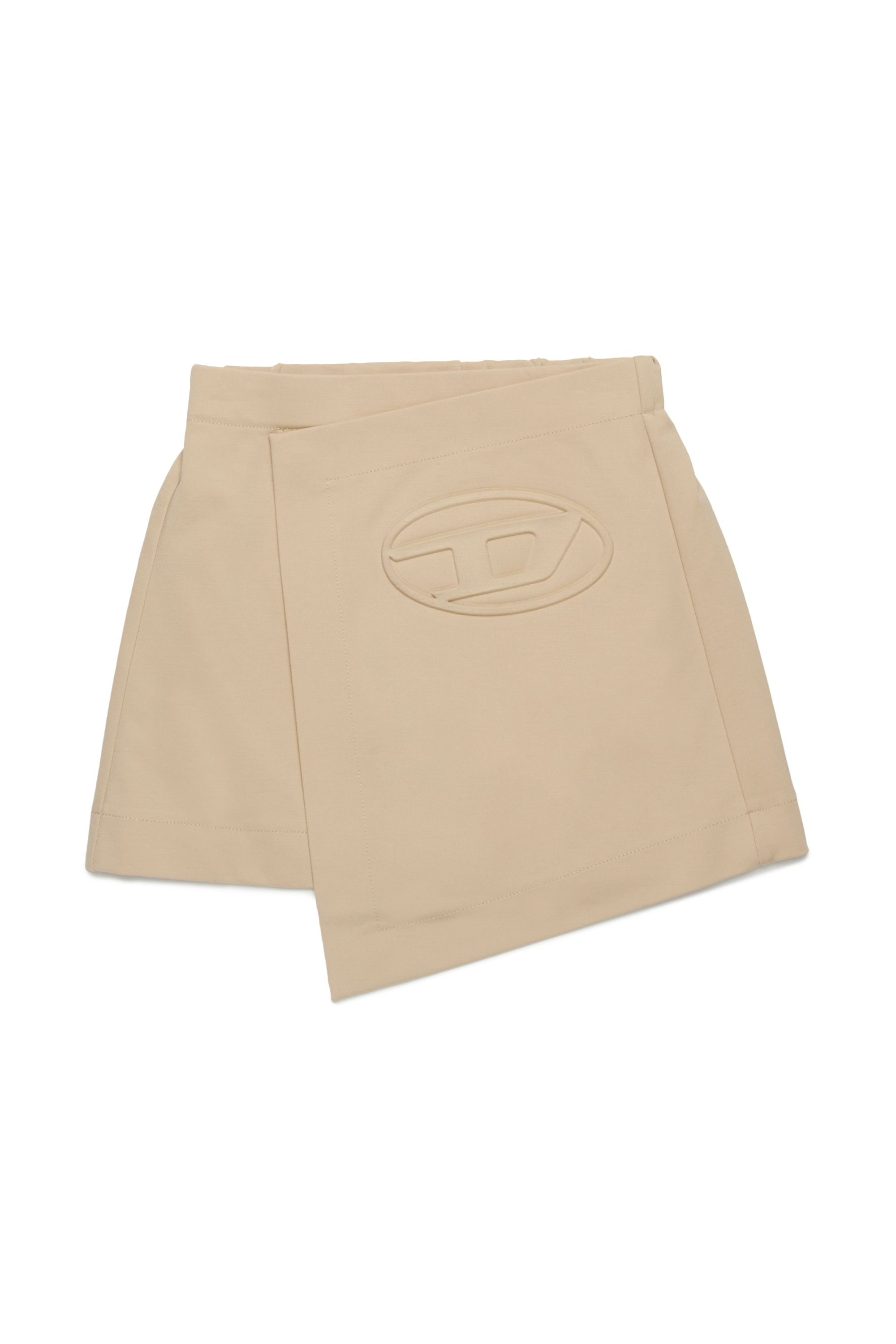 Diesel - GILSY, Minigonna a portafoglio con logo Oval D in rilievo Donna in Marrone - 1