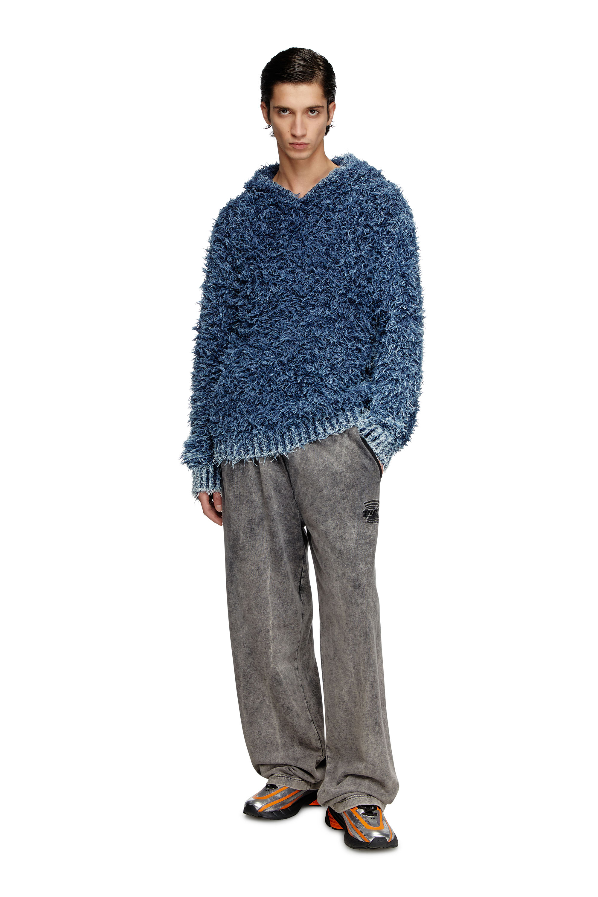 Diesel - K-DAVE, Hoodie in maglia tattile Uomo in Blu - 2