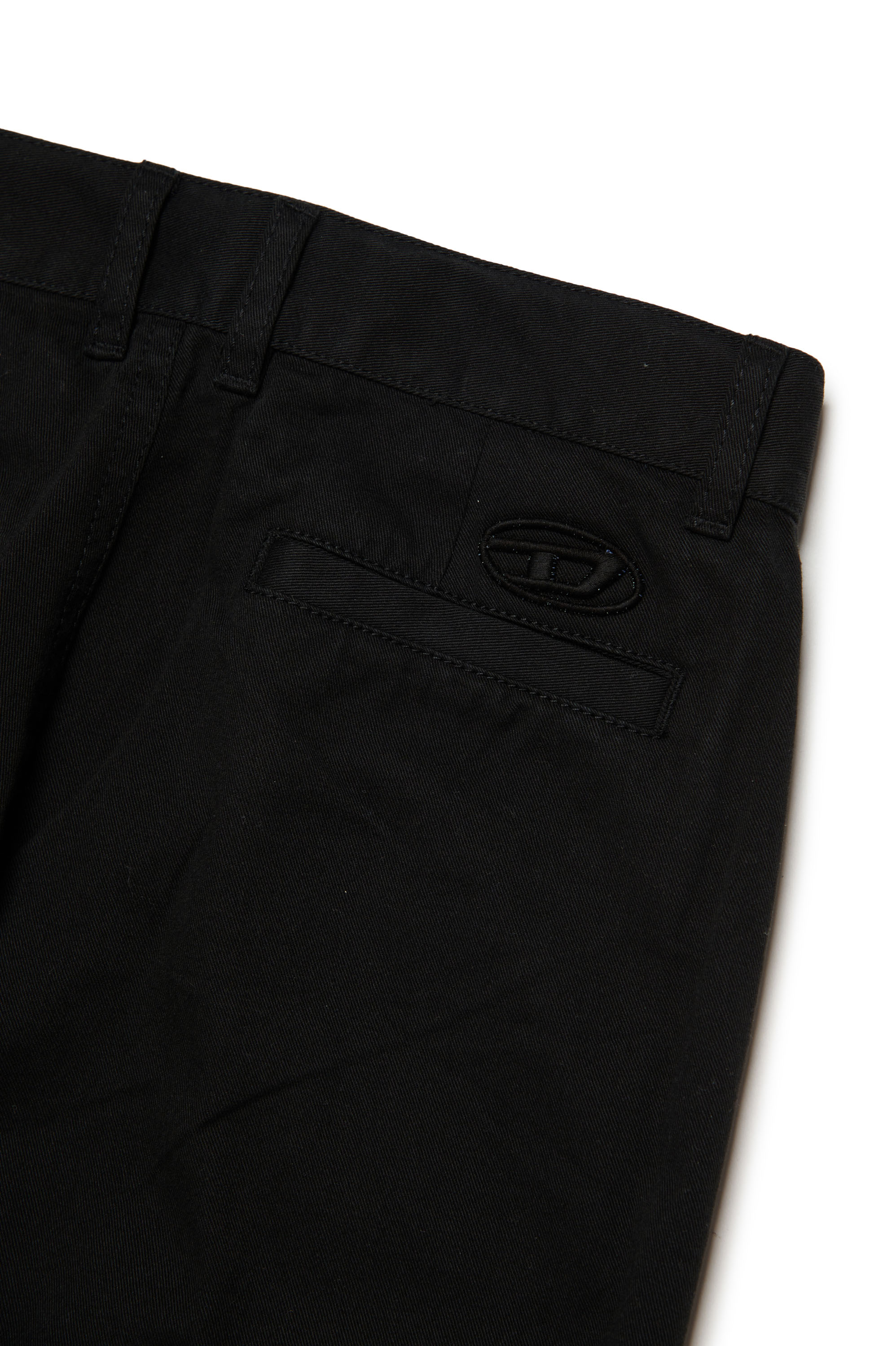 Diesel - PBAS, Pantaloni chino in cotone con logo Oval D ricamato Uomo in Nero - 3