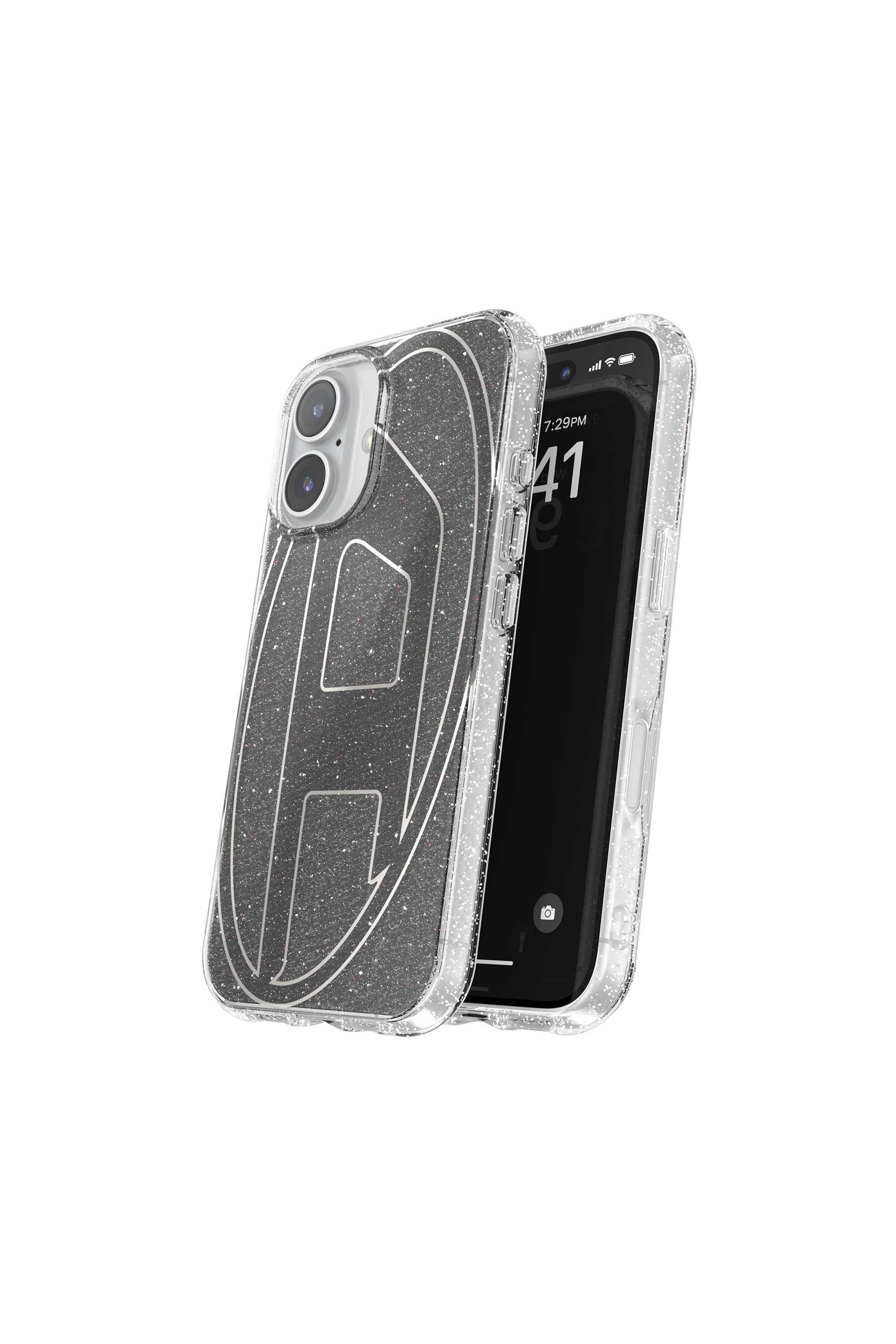 Diesel - 60147 AOP CASE, Cover glitterata per iP 16 Unisex in Nero - 2