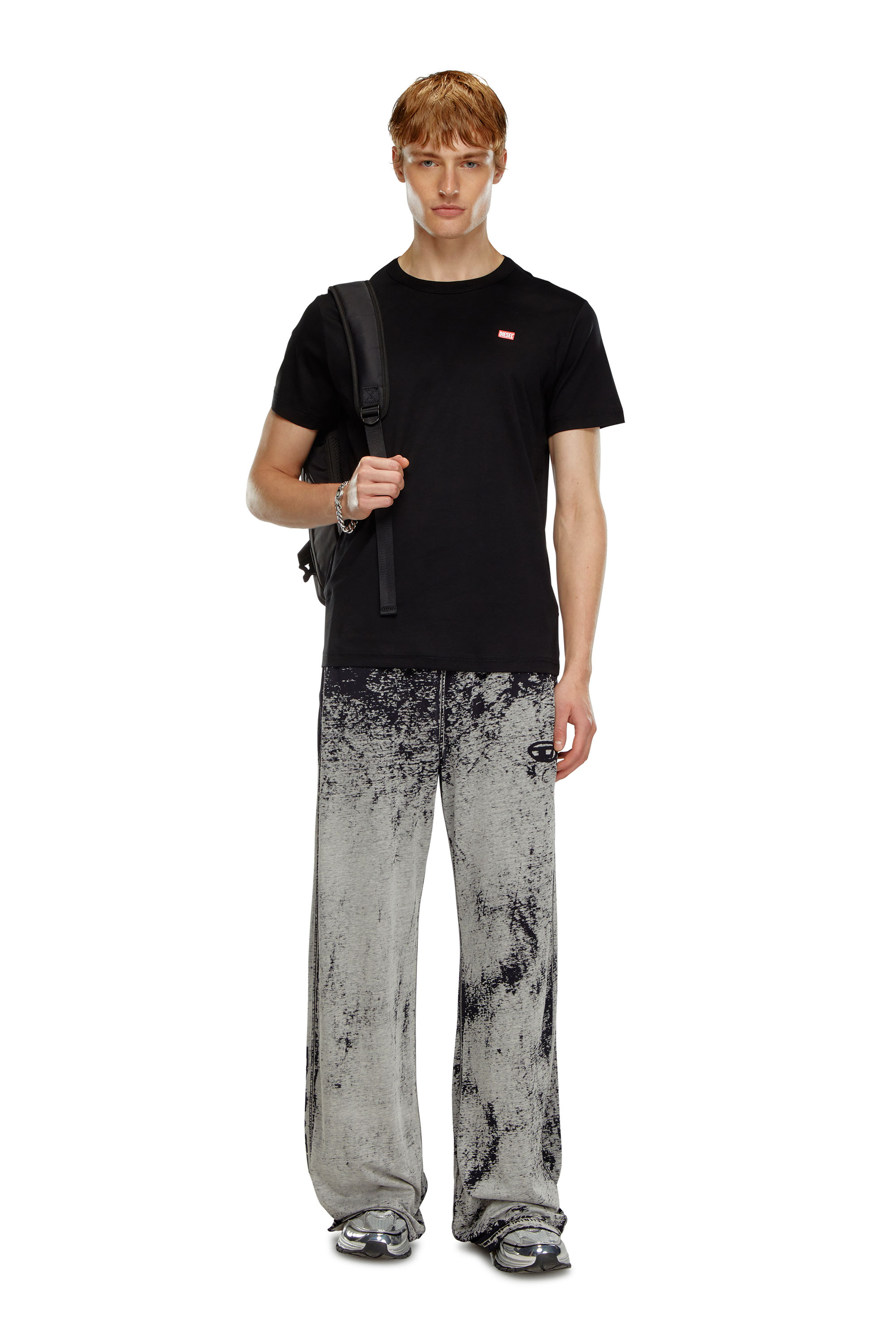 Diesel - T-MIEGOR-K77, T-shirt in cotone mercerizzato Uomo in Nero - 2