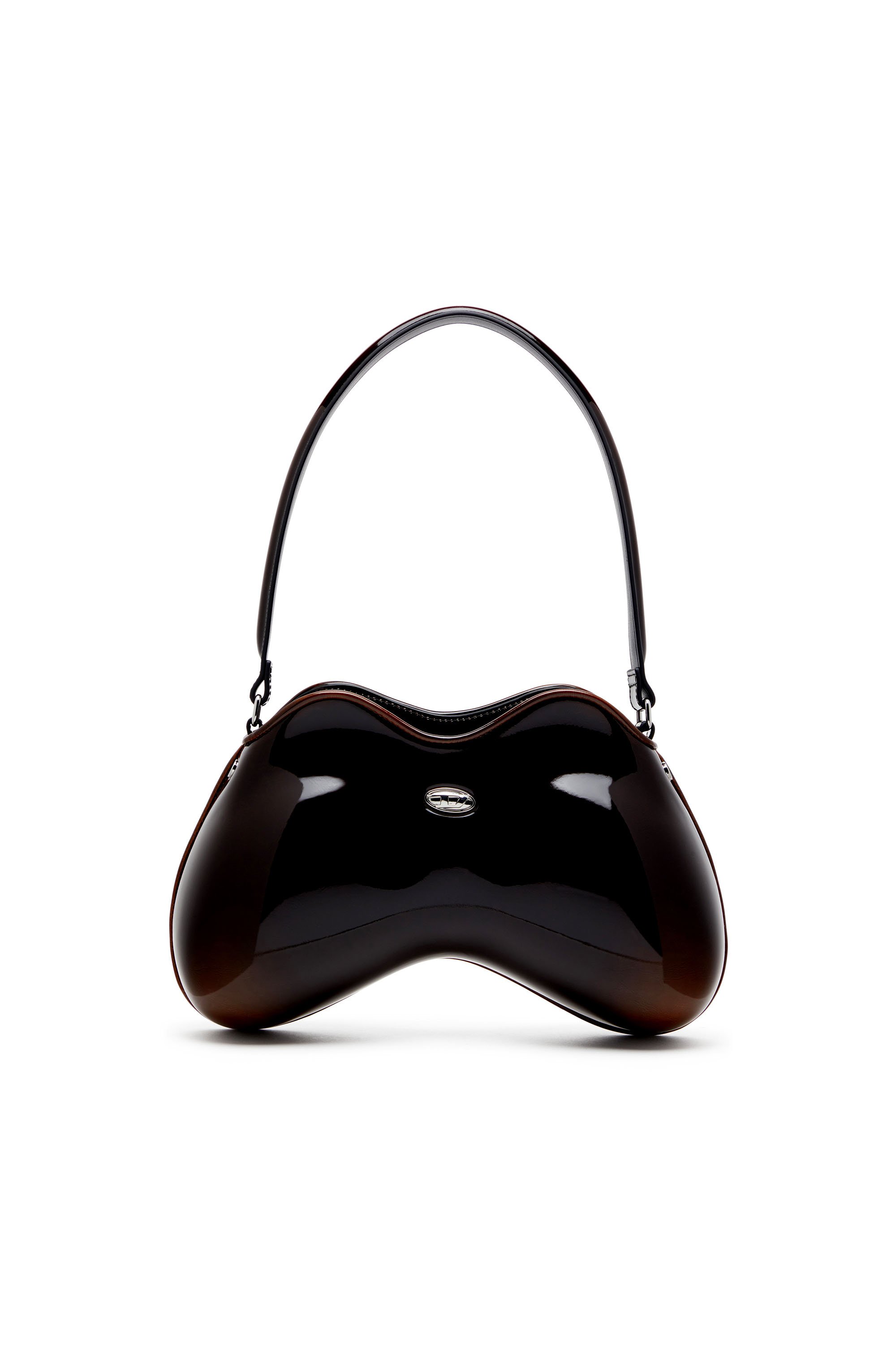 Diesel - DOUBLE-D SHOULDER, Double-D-Borsa a spalla in PU lucido dégradé Donna in Marrone - 1