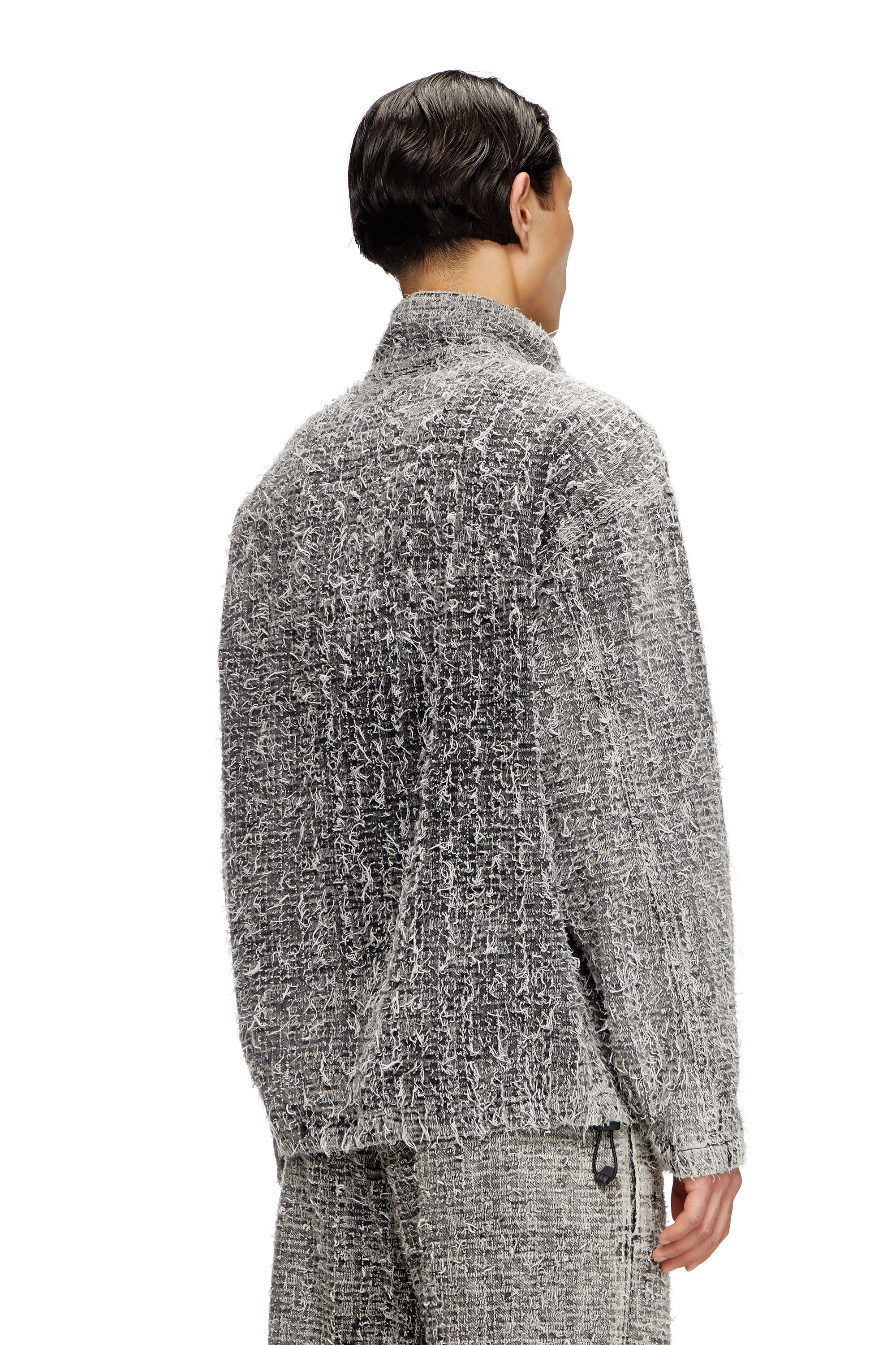 Diesel - D-FLOW-S2, Giacca-pullover in denim bouclé Unisex in Grigio - 4