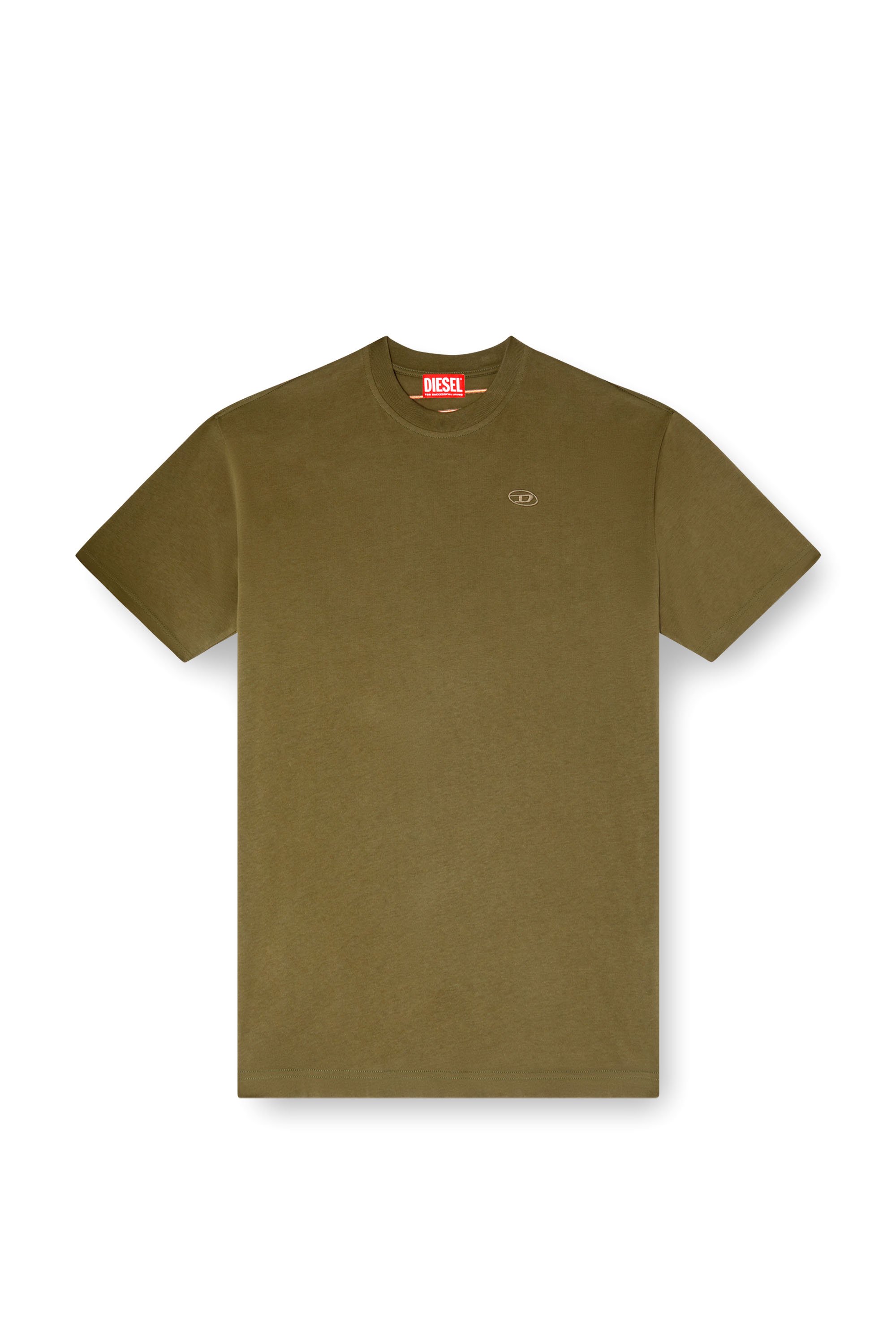 Diesel - T-BOGGY-MEGOVAL-D, T-shirt con maxi-ricamo oval D Uomo in Verde - 3