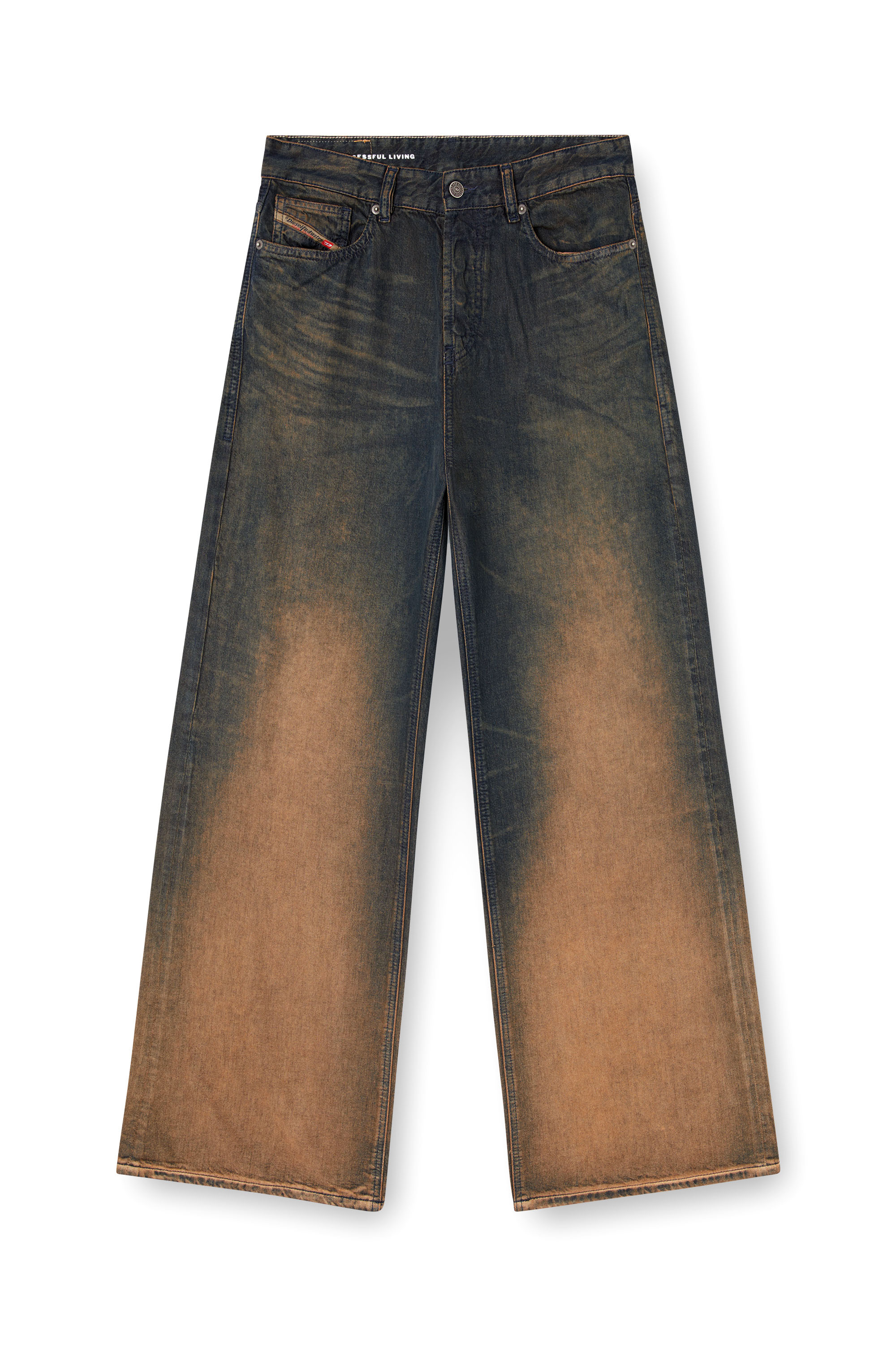 Diesel - Relaxed Jeans 1996 D-Sire 068TF Donna, Blu/Marrone - Image 3