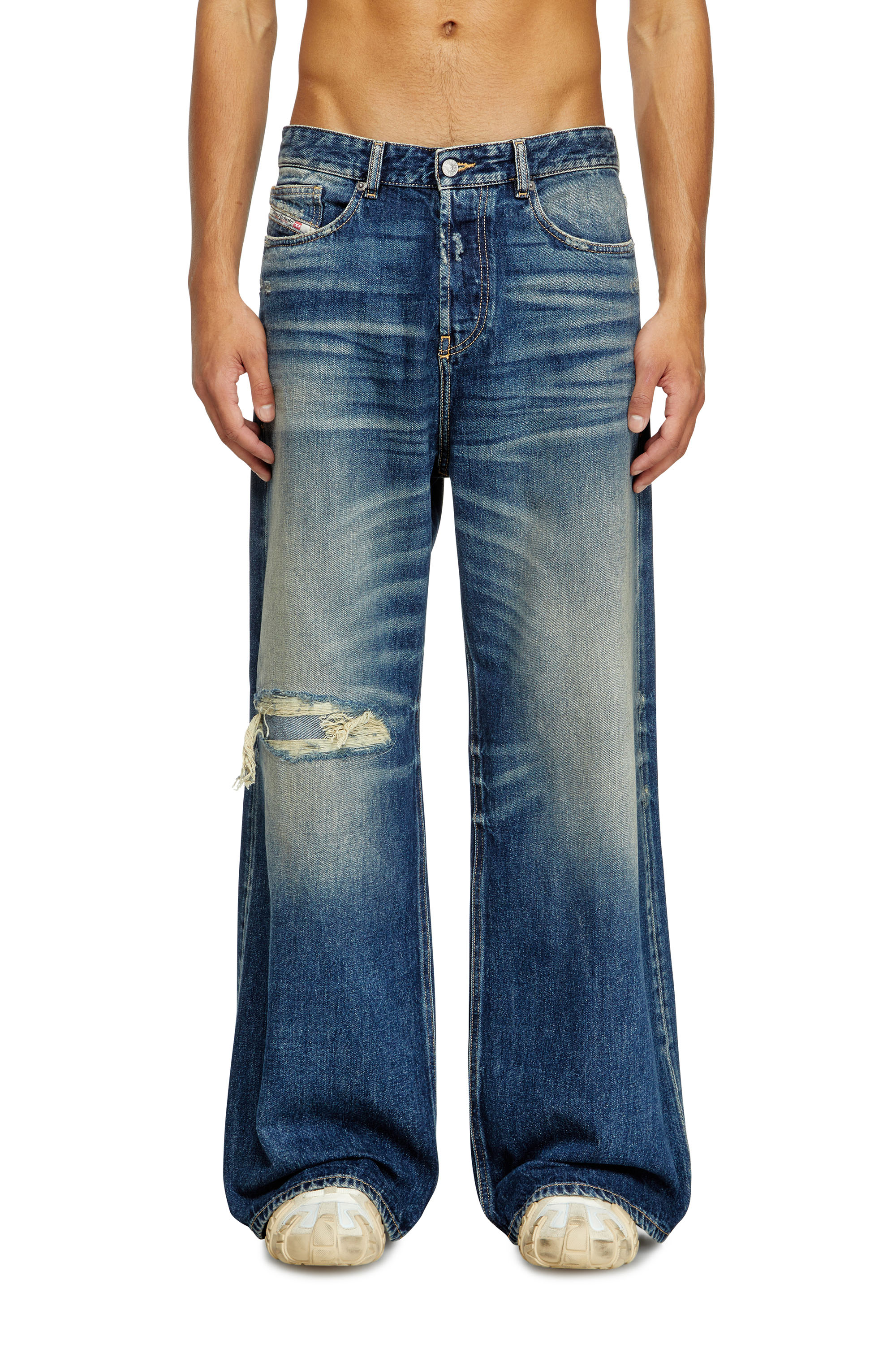 Diesel - Relaxed Jeans D-Rise 09J95 Uomo, Blu Scuro - Image 1