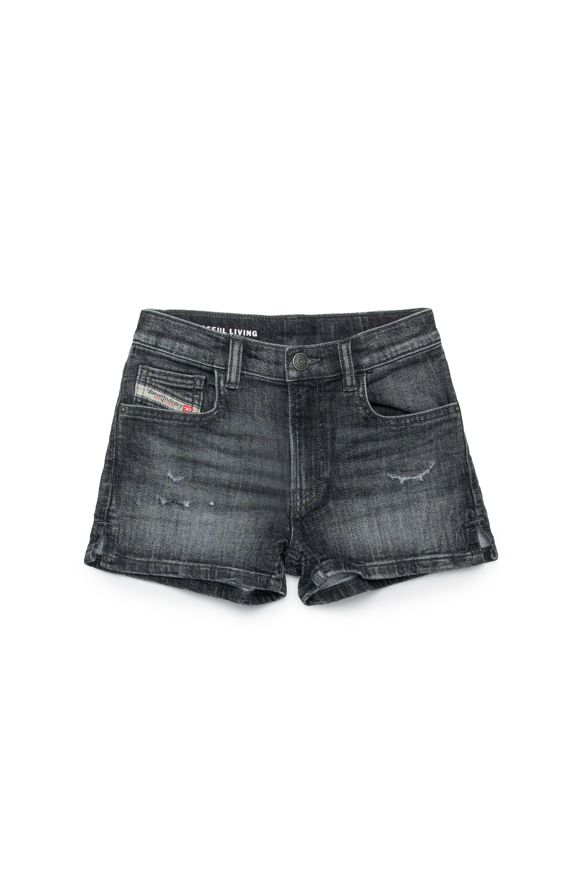 Diesel - PBOYSHORT-S JJJ, Shorts in JoggJeans con strappi Donna in Nero - 1