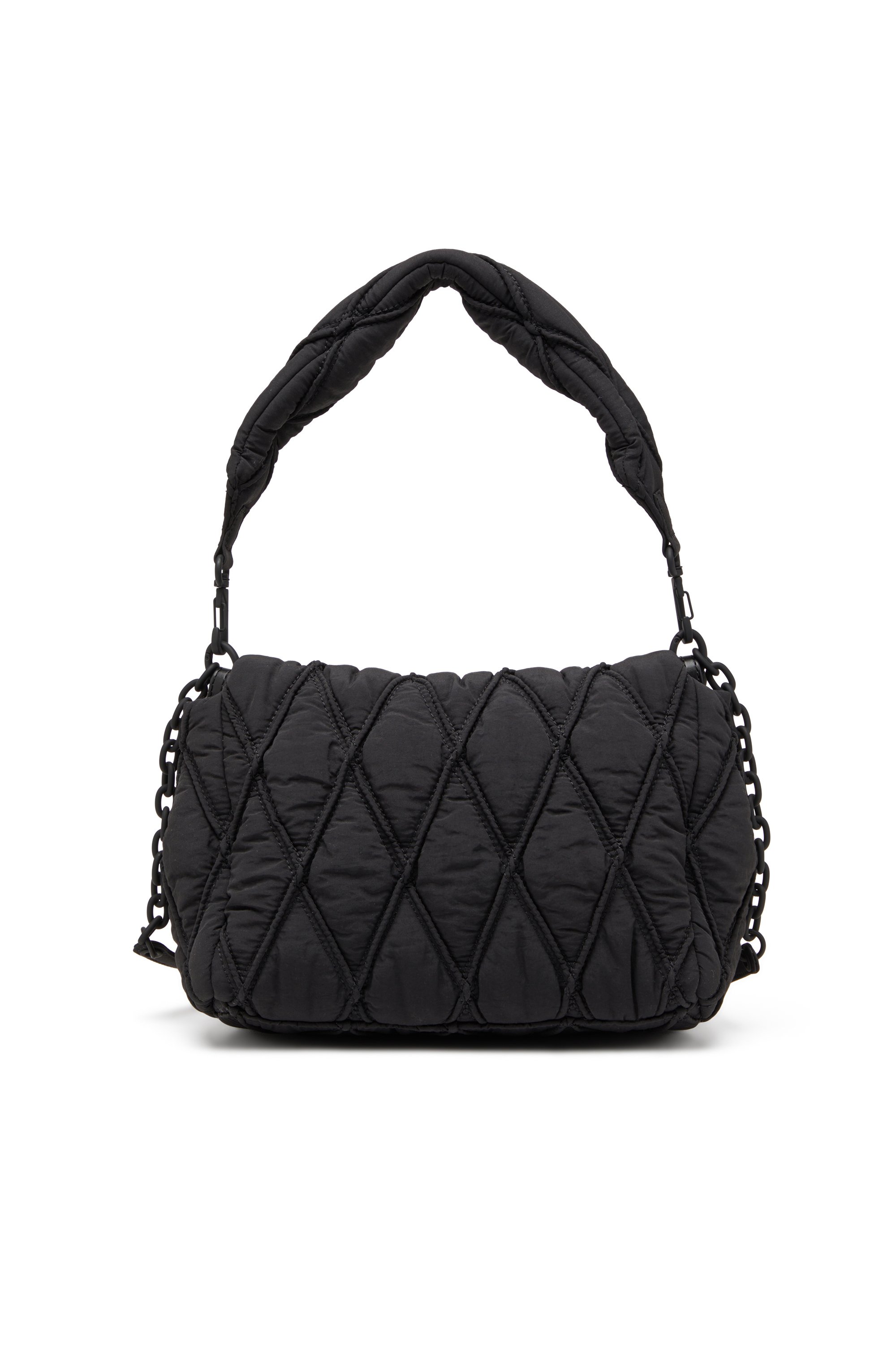 Diesel - CHARM-D SHOULDER M, Charm-D M-Borsa a spalla in nylon trapuntato Donna in Nero - 3