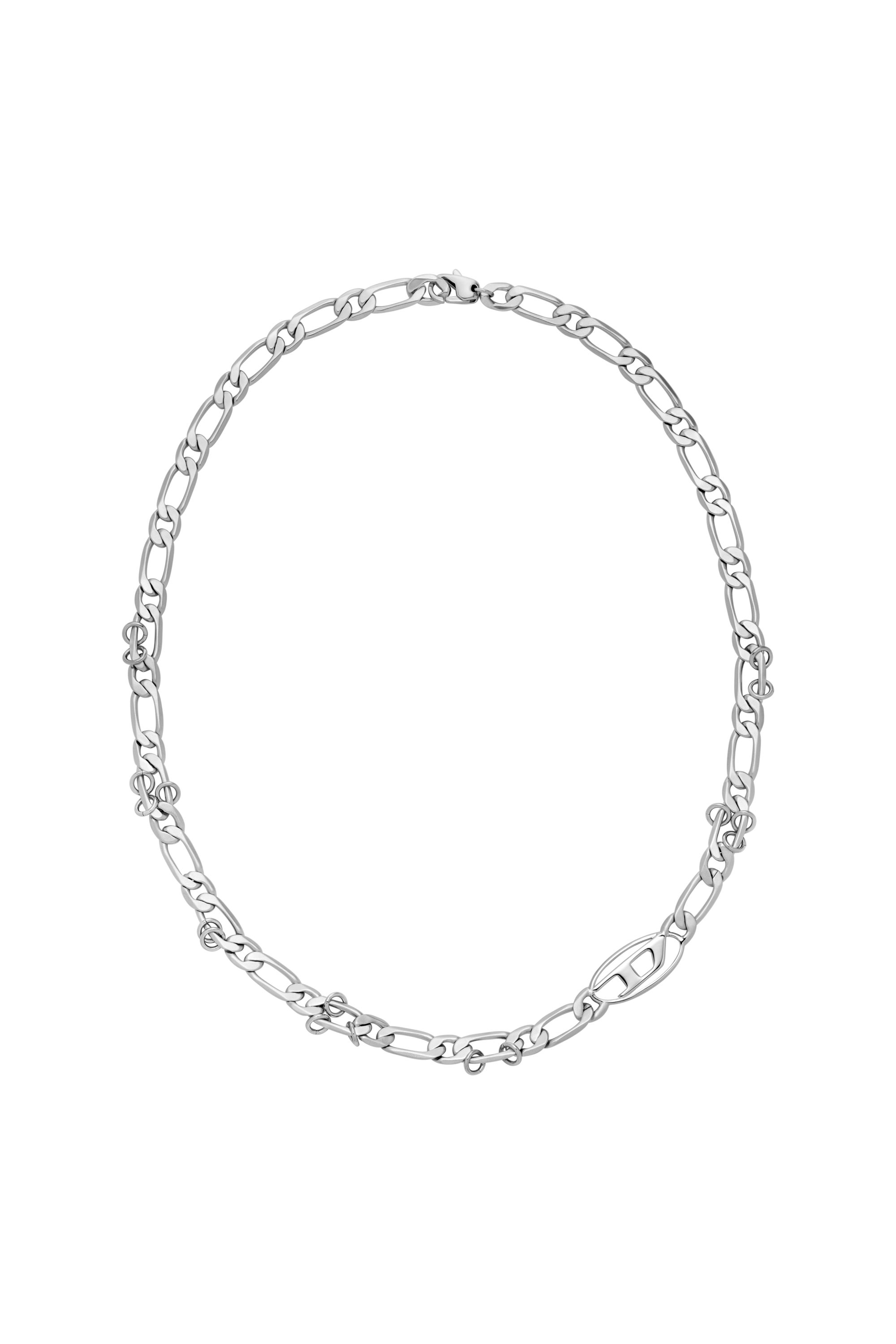 Diesel - DX1600040, Collana a catena in acciaio inox e ottone Unisex in Argento - 1