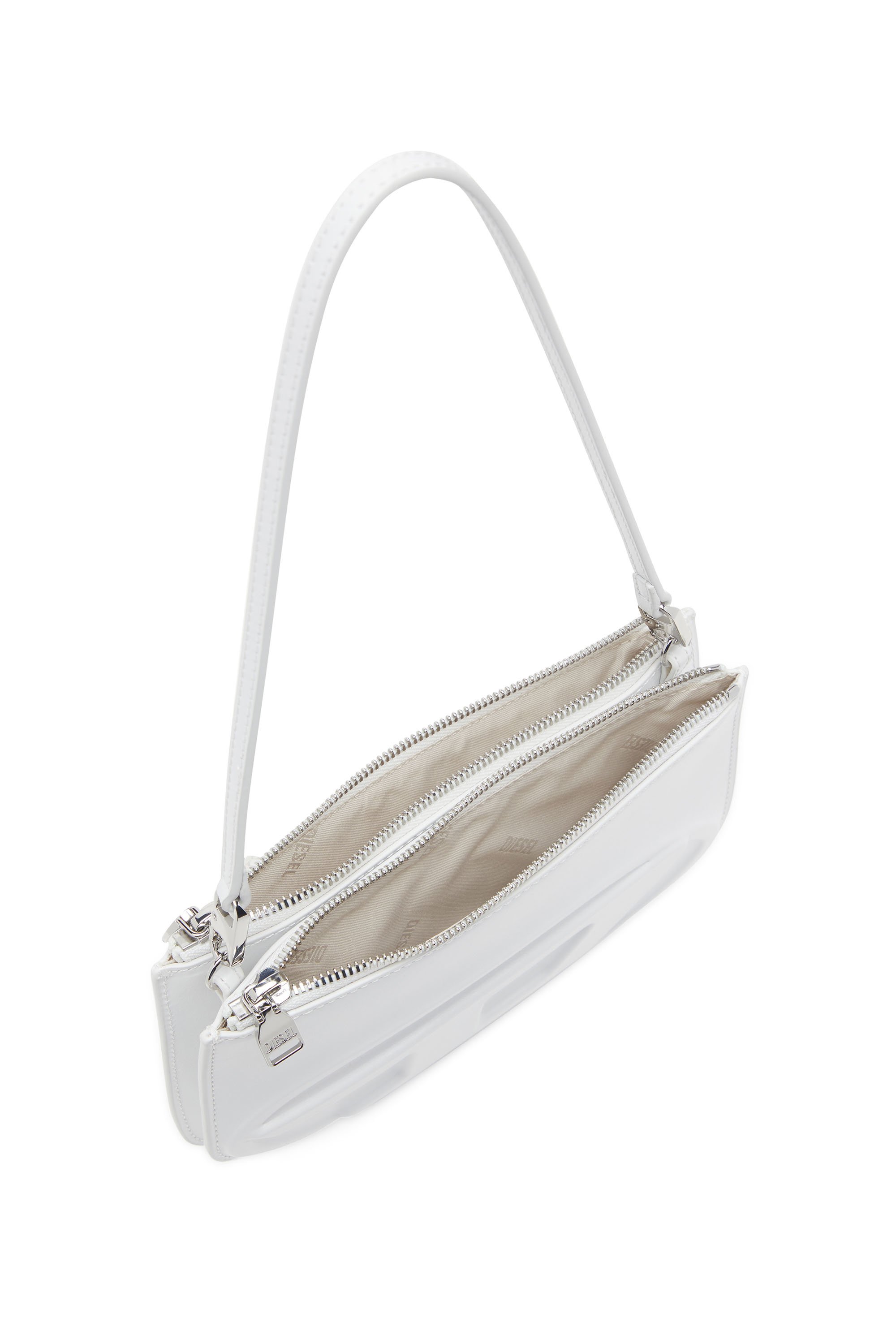 Diesel - 1DR TWIN, 1DR Twin-Borsa a spalla double-pocket in pelle stampata Donna in Bianco - 3