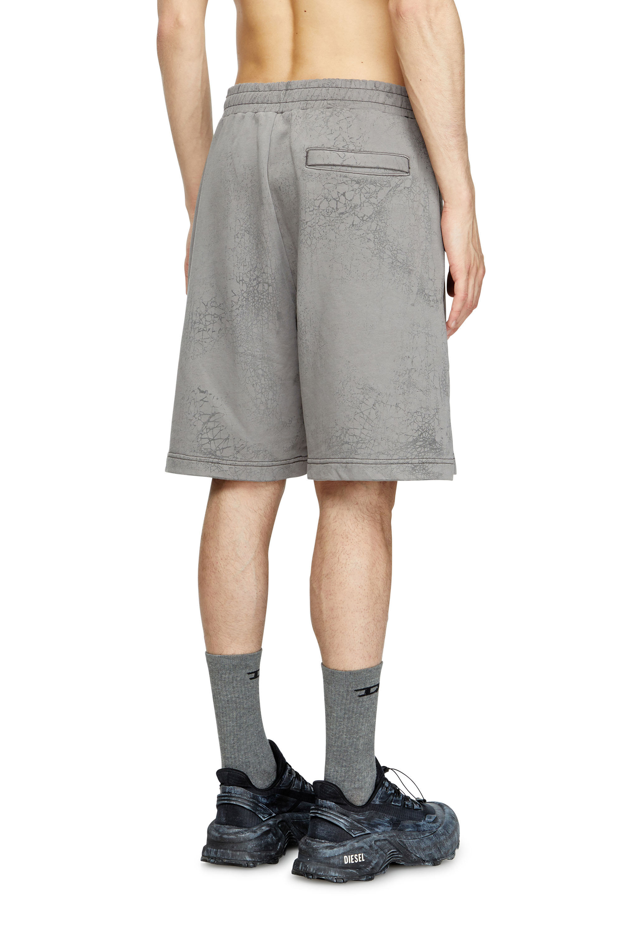 Diesel - P-CREW, Short in jersey cerato Uomo in Grigio - 4