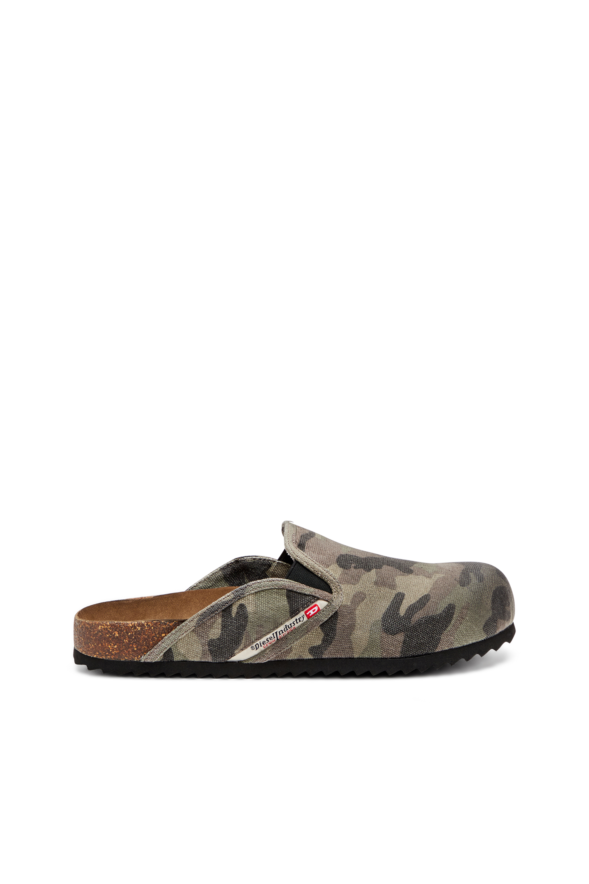 Diesel - D-WOODSTOCK SLIP-ON, D-Woodstock-Mule in canvas camouflage Uomo in Verde - 1