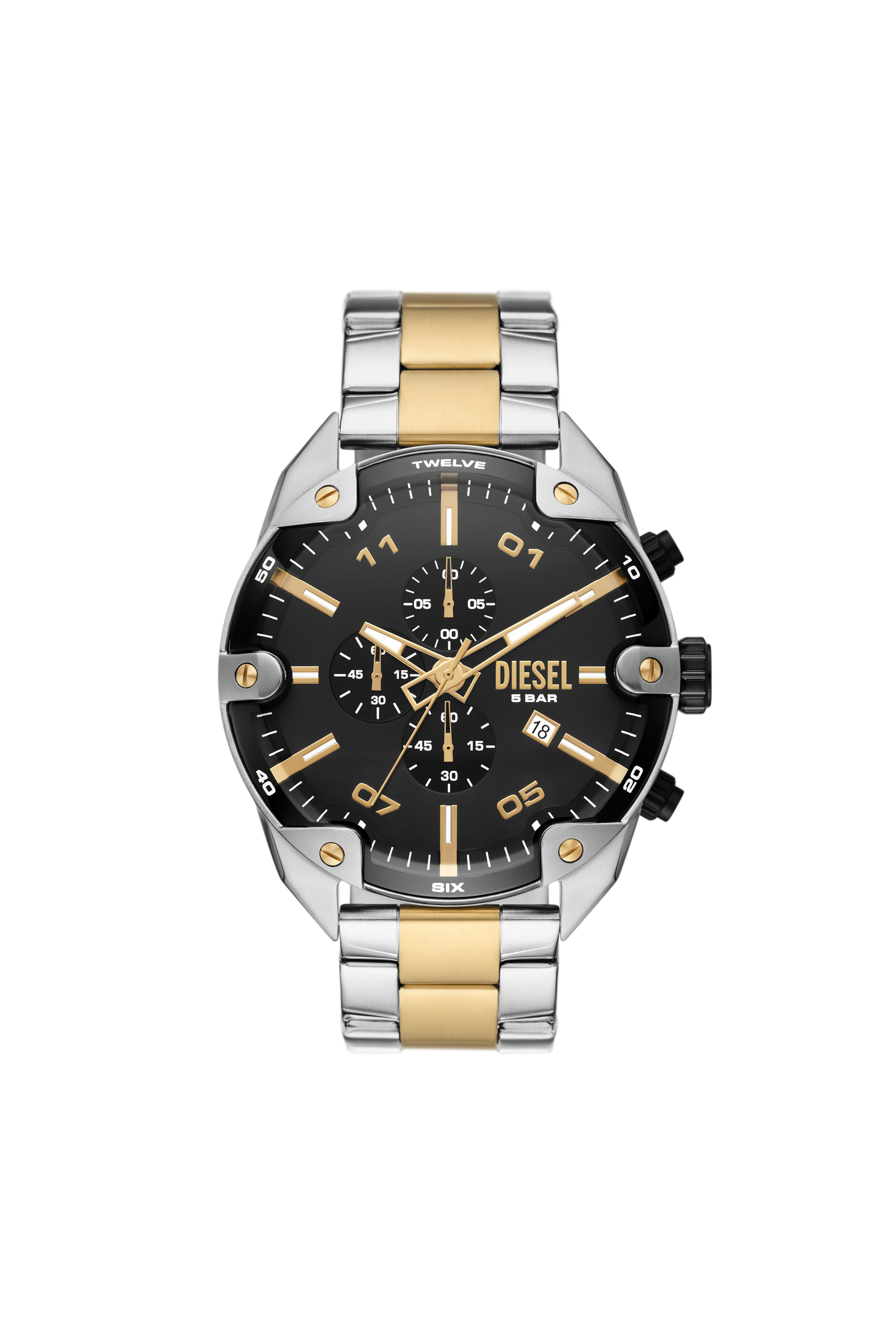 Diesel - DZ4627, Orologio Spiked con cinturino in in acciaio inossidabile Uomo in Argento - 1