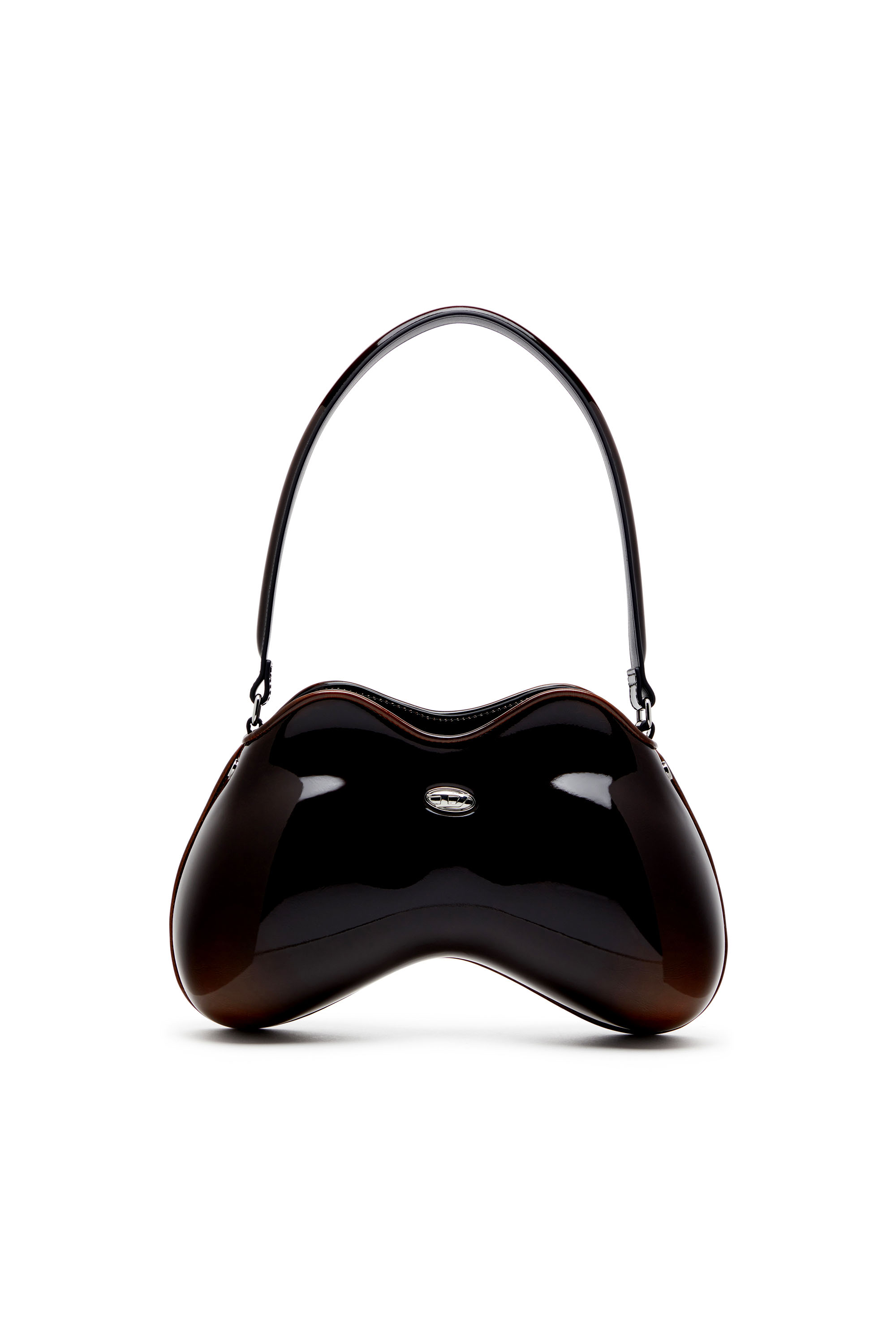 Diesel - DOUBLE-D SHOULDER, Borsa a spalla in PU lucido dégradé Donna in Marrone - 1