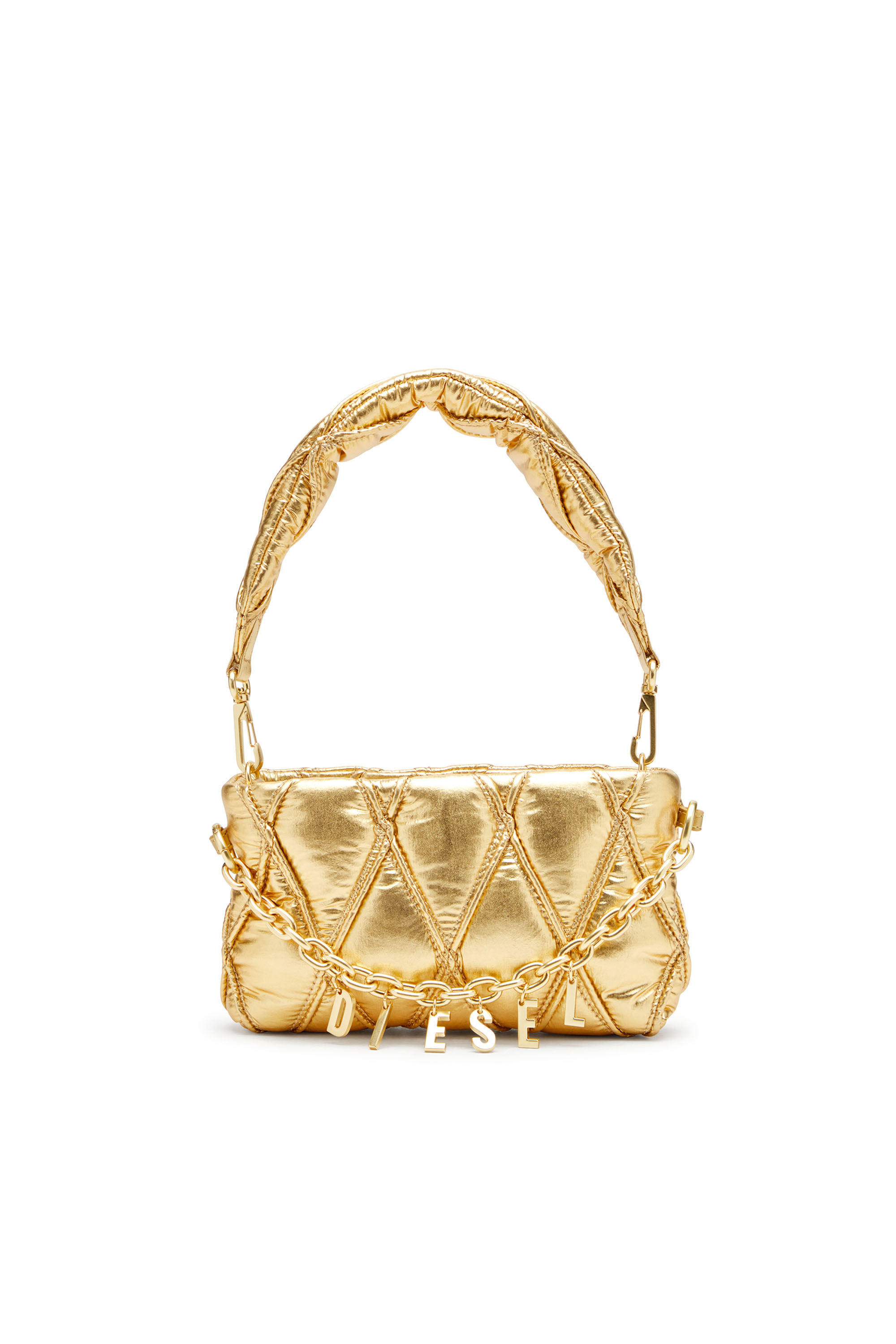 Diesel - CHARM-D POUCH, Pouch portafoglio in nylon metallizzato trapuntato Donna in Oro - 1