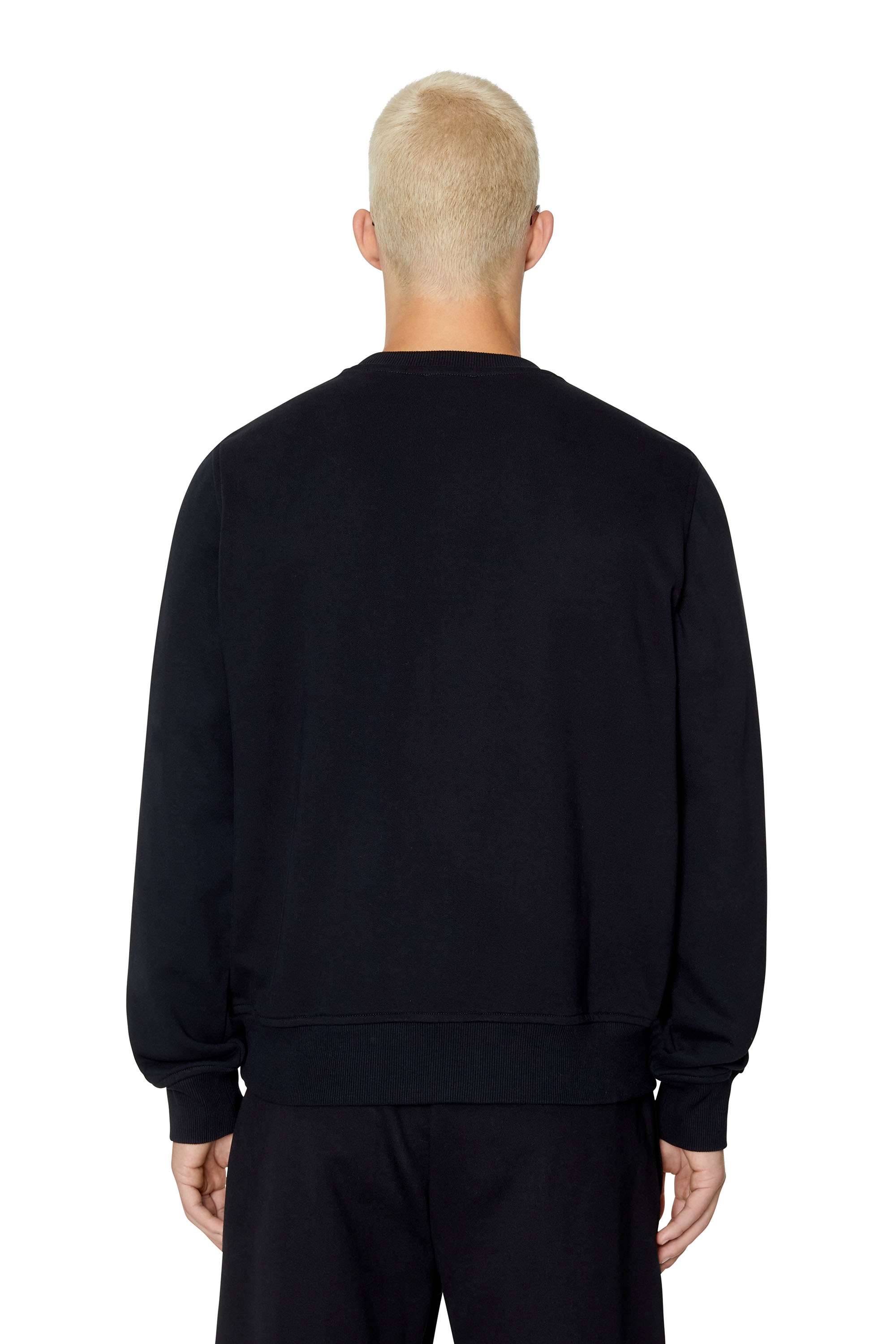 Diesel - S-GINN-D, Felpa con mini logo D applicato Unisex in Nero - 4