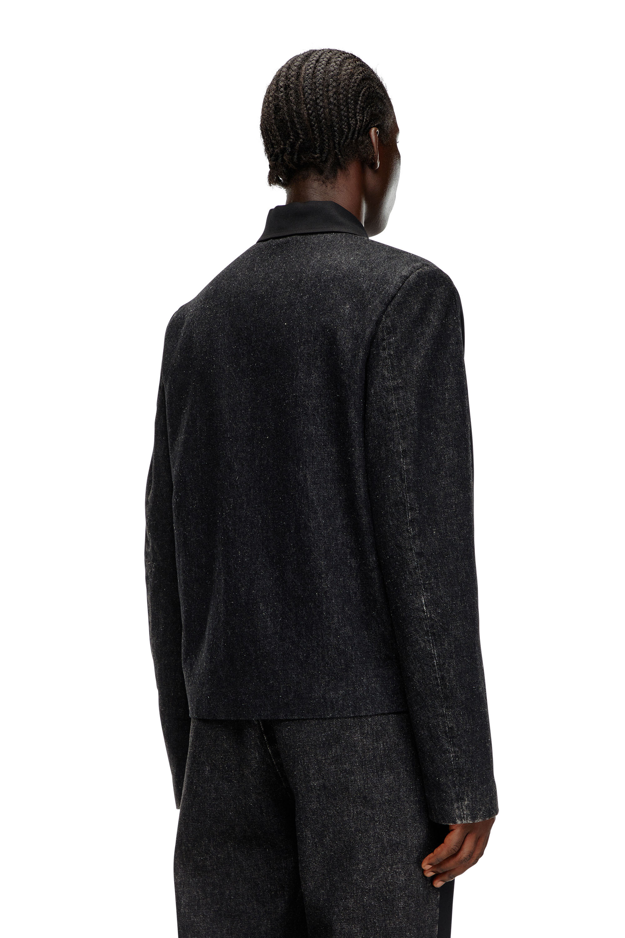Diesel - J-RHEIN, Blouson in misto lana e denim Uomo in Nero - 4