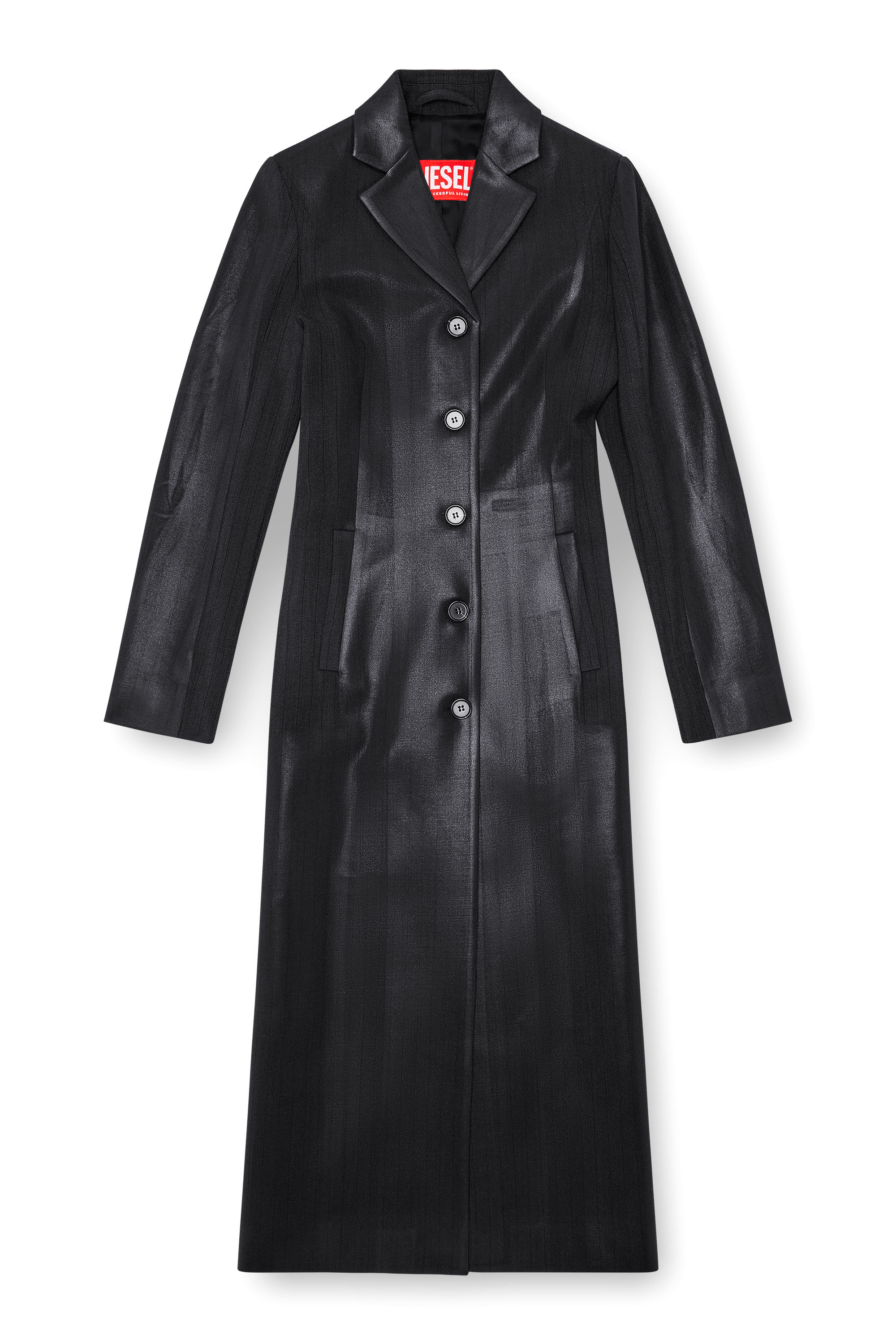Diesel - G-LAMOUR, Giacca gessata con coating lucido Donna in Nero - 3
