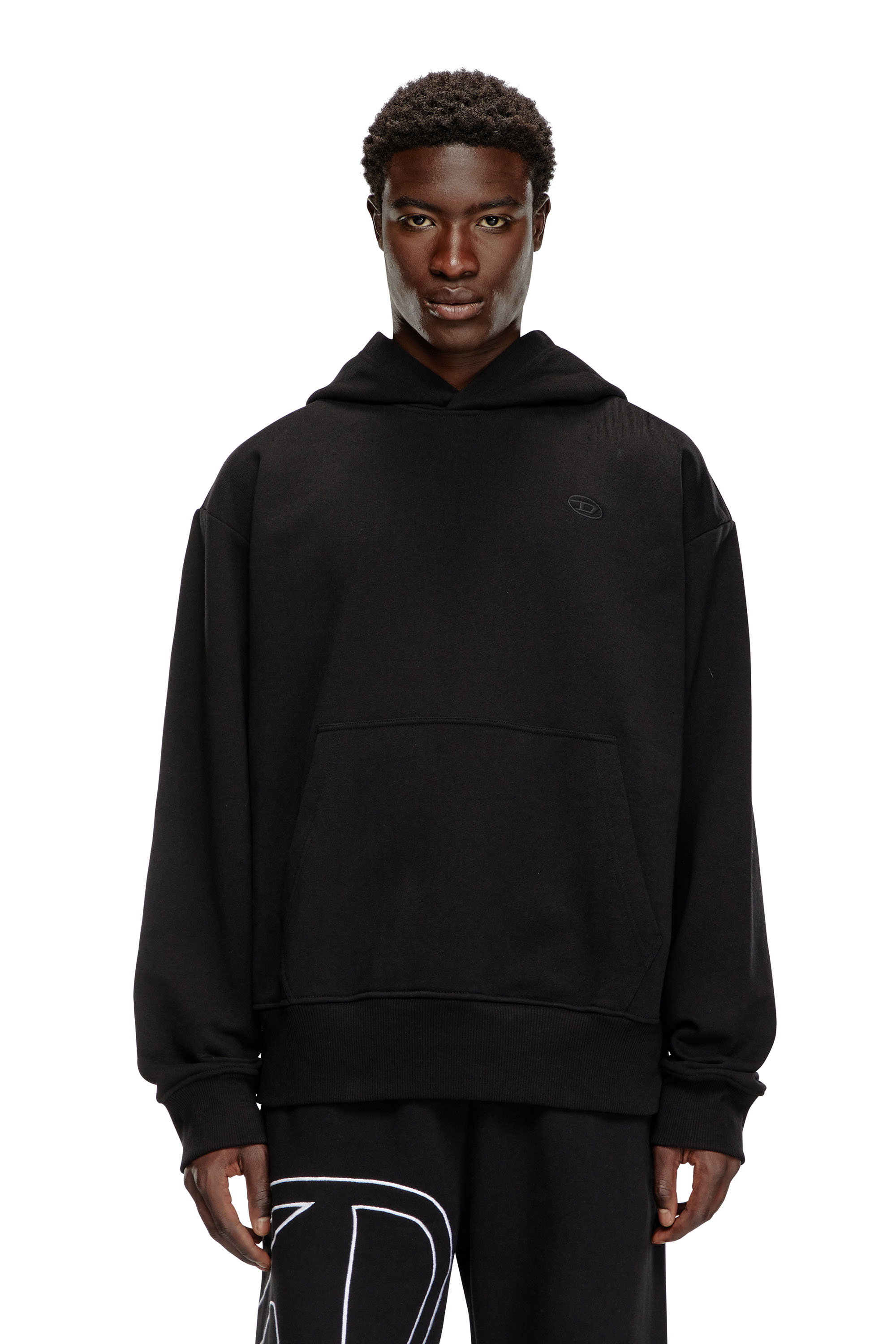 Diesel - S-MACS-HOOD-MEGOVAL-D, Hoodie con ricamo logo Uomo in Nero - 4