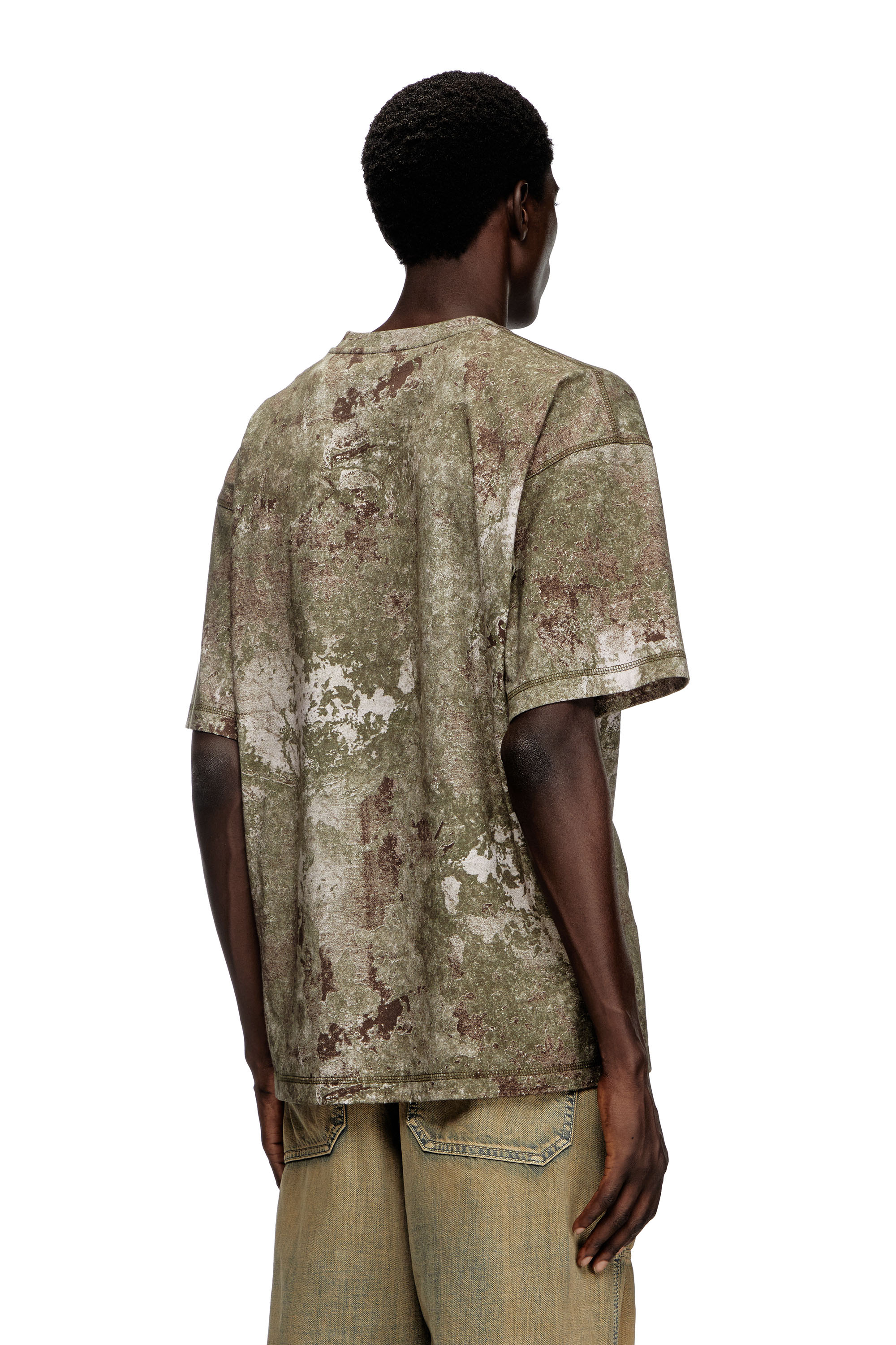 Diesel - T-BOXT-R12, T-shirt con effetto marmorizzato burnout Uomo in Verde - 4