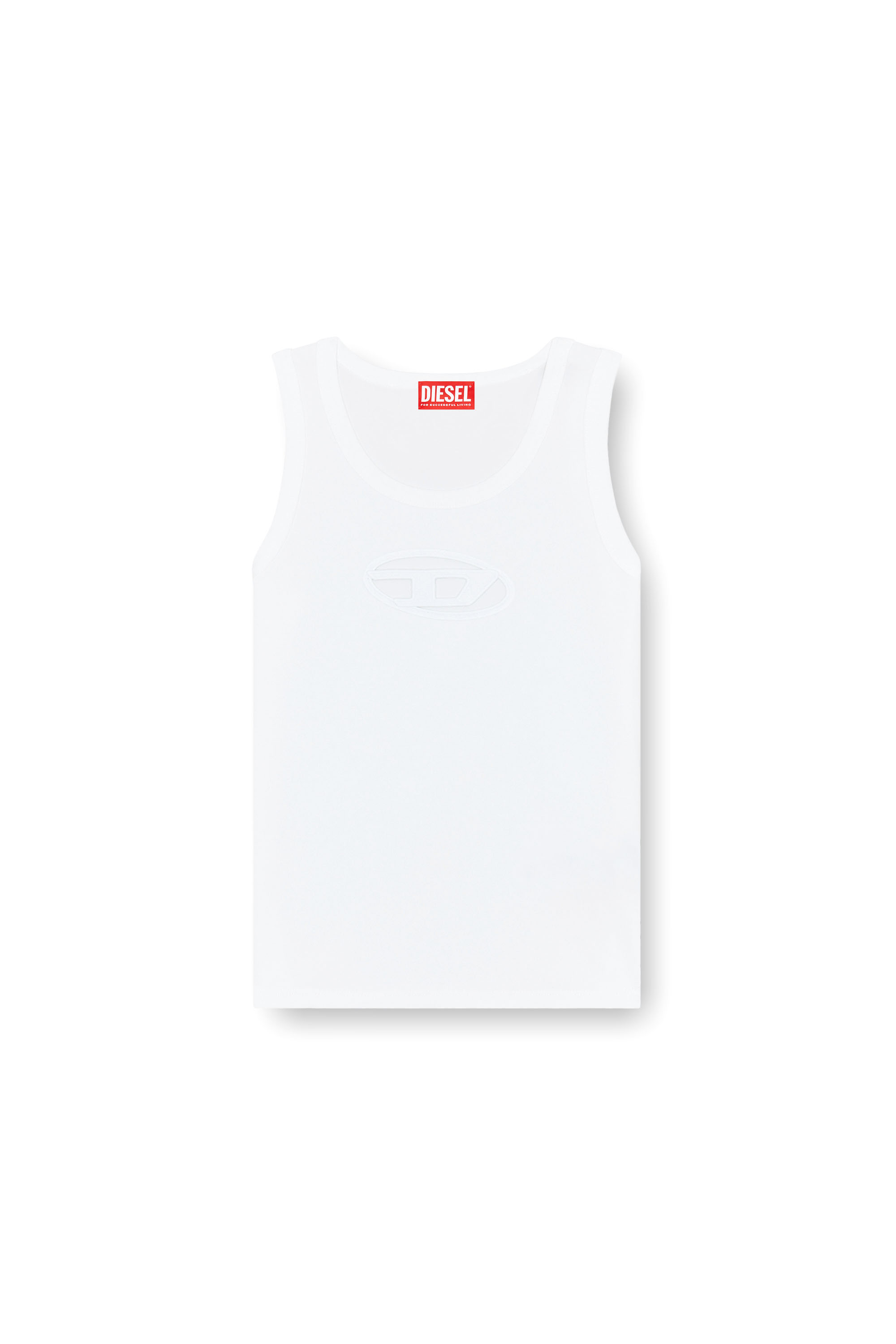 Diesel - T-LYNYS-OD, Canotta con logo Oval D cut-out Donna in Bianco - 3