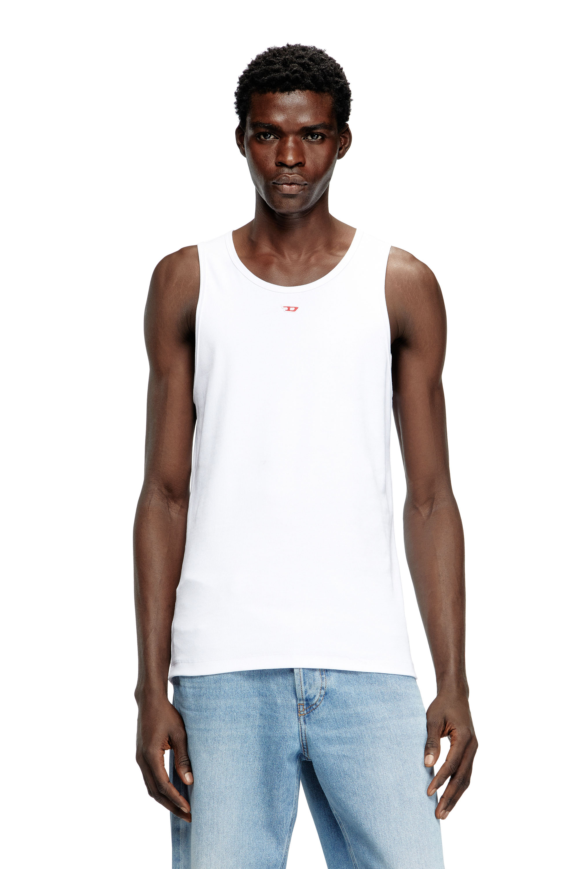 Diesel - T-LIFTY-D, Canotta con mini logo D applicato Uomo in Bianco - 1