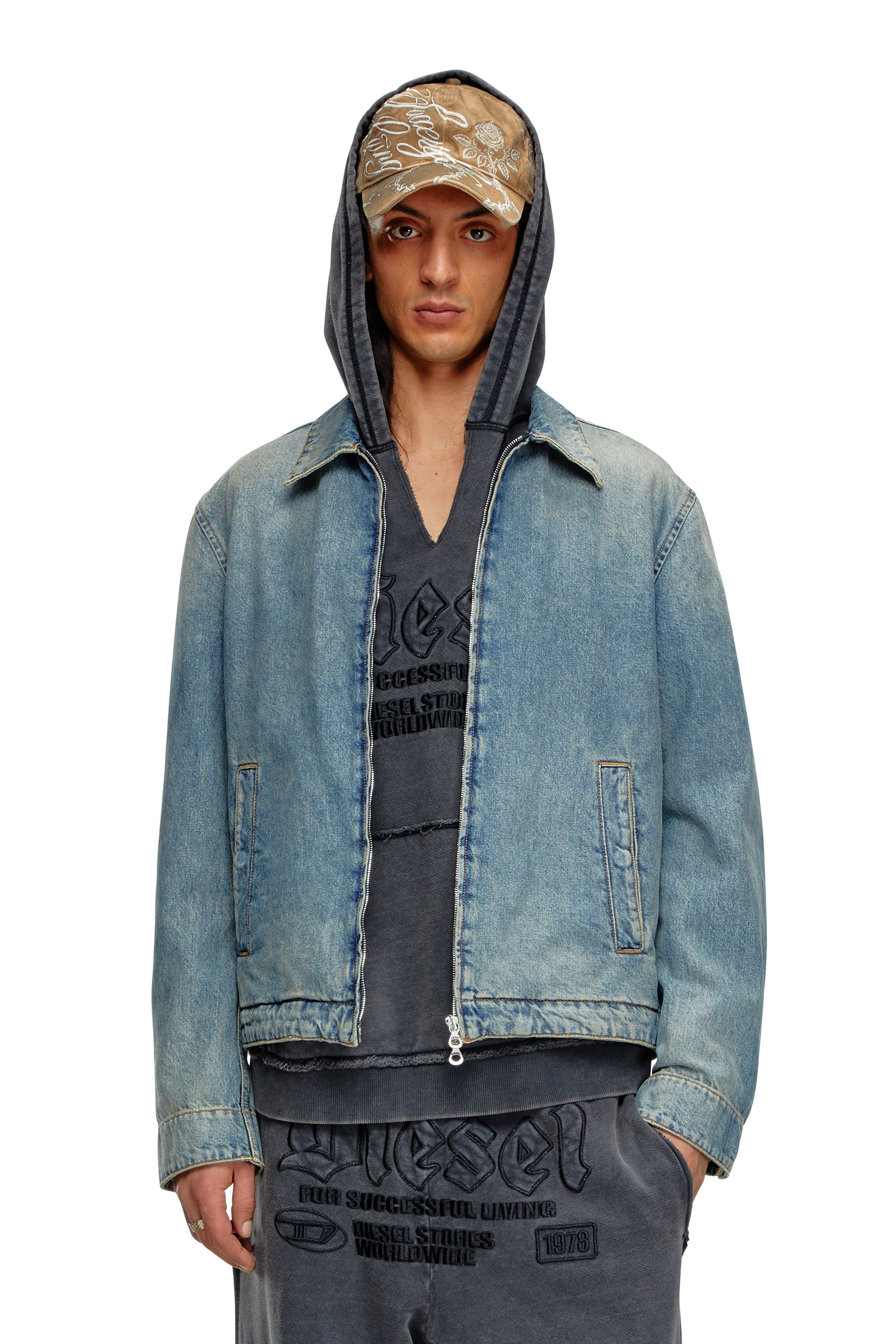 Diesel - D-ROHE, Blouson in denim Uomo in Blu - 1