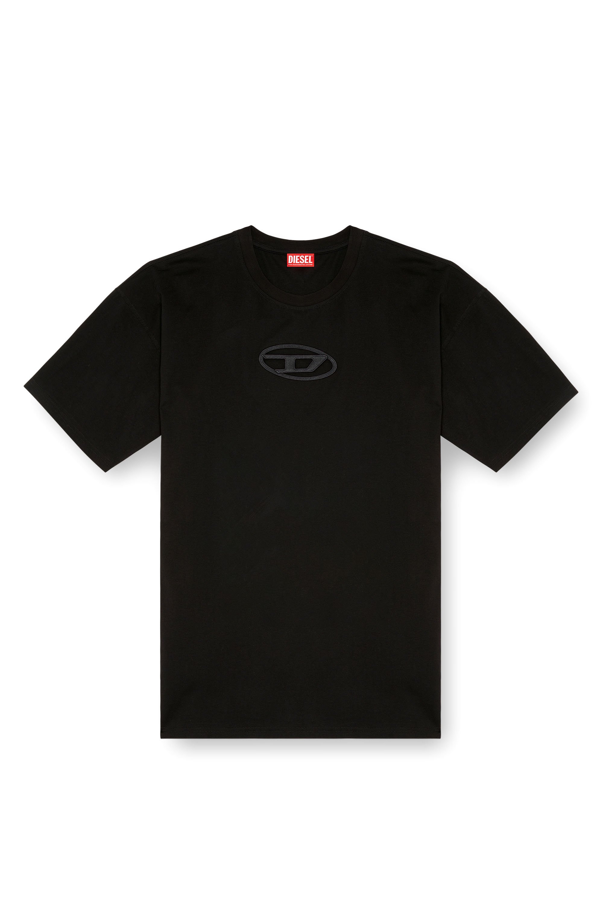 Diesel - T-BOXT-OD, T-shirt con ricamo Oval D Unisex in Nero - 4